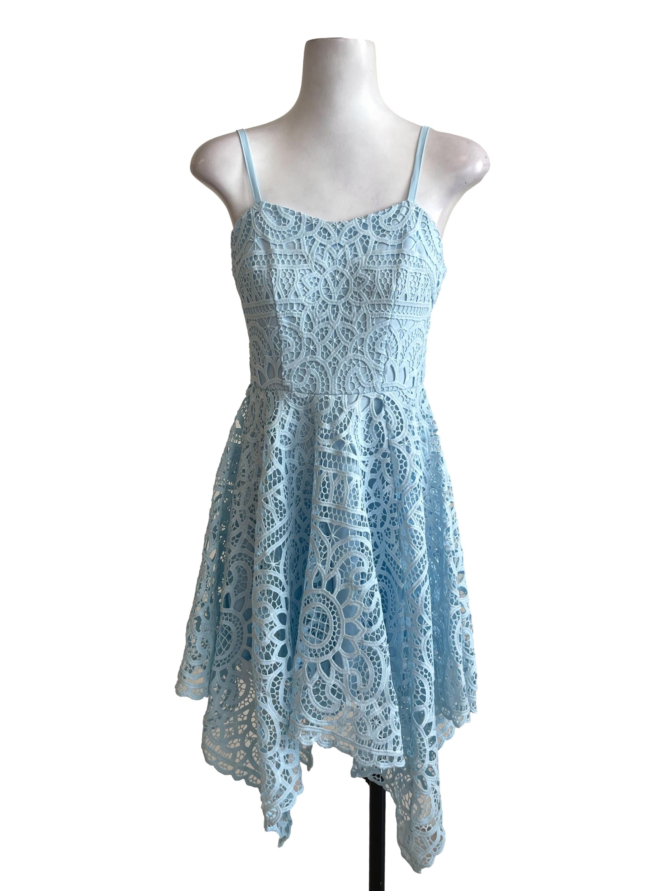 Pastel Blue Hyacinth Crochet Dress