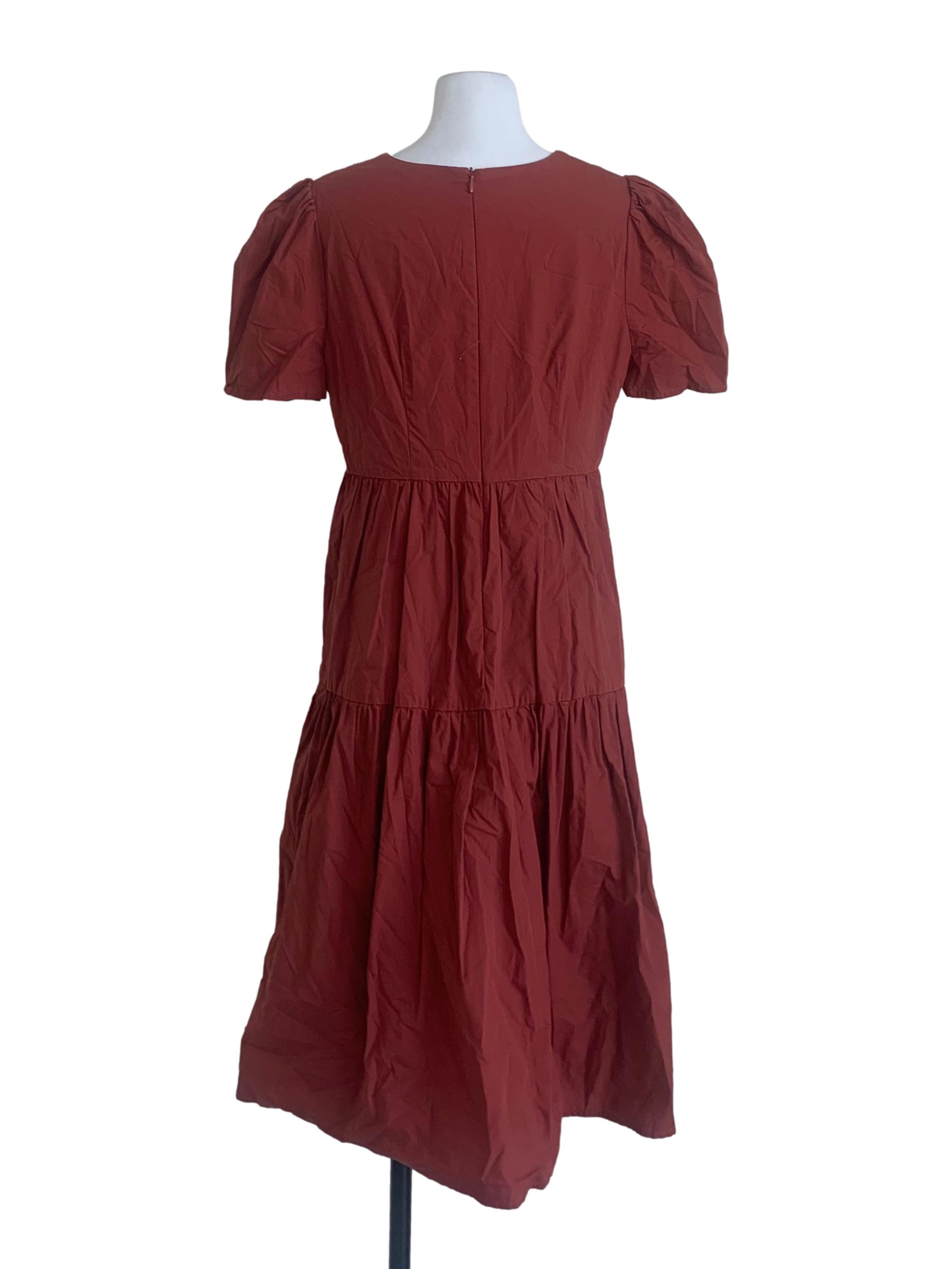 Bronze Orange Tiered Dress