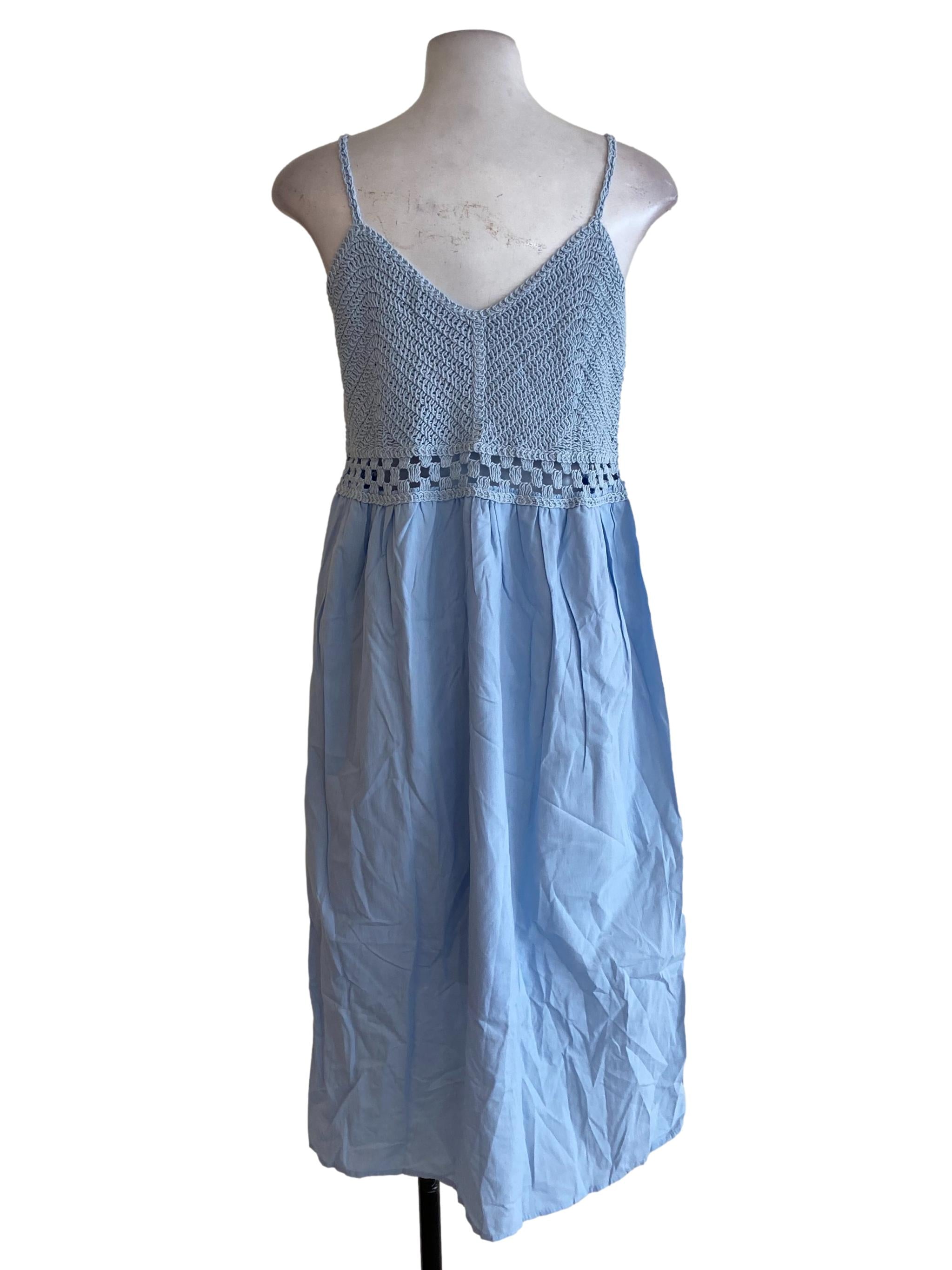 Blue Half Crochet Dress