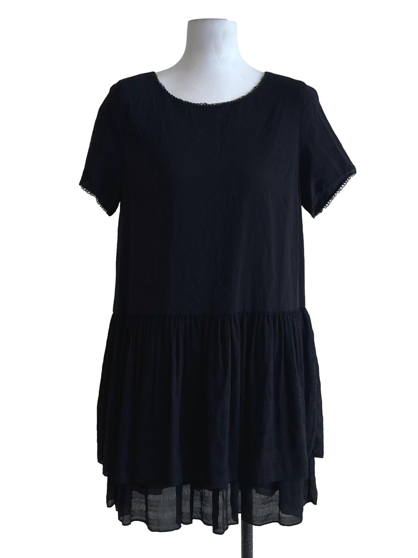 Black Jewel Neckline Empire Dress