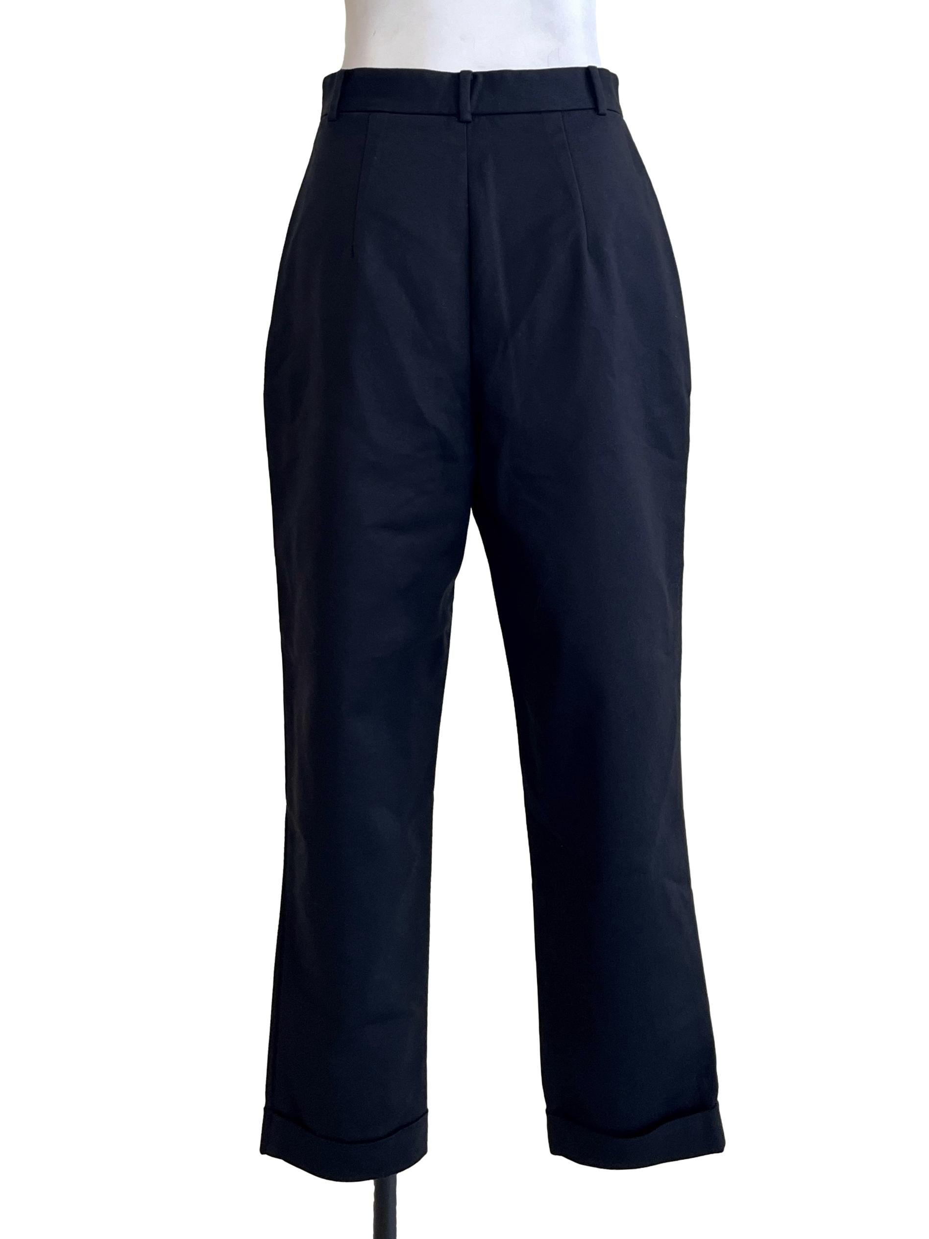 Ink Black Straight Pants