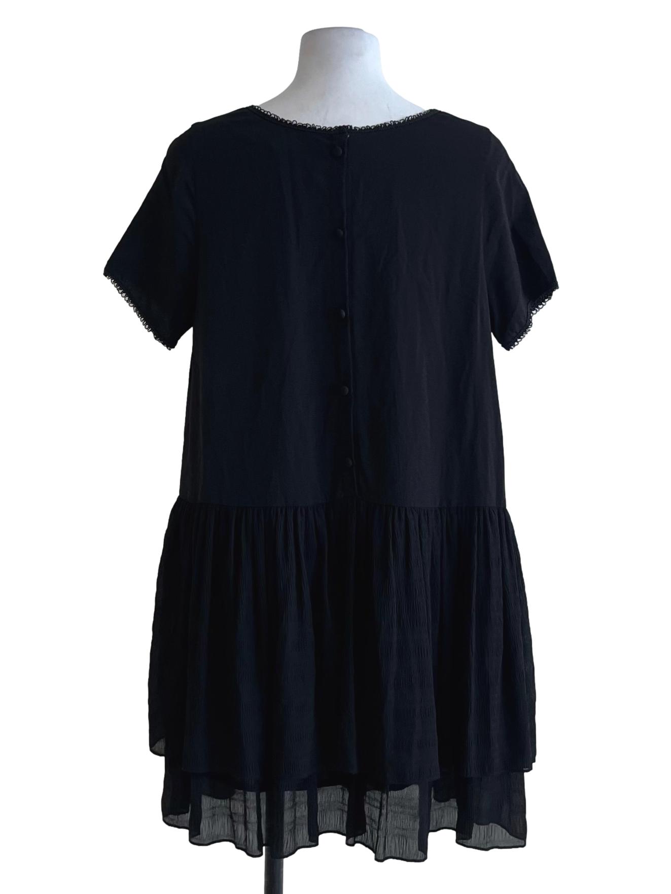 Black Jewel Neckline Empire Dress