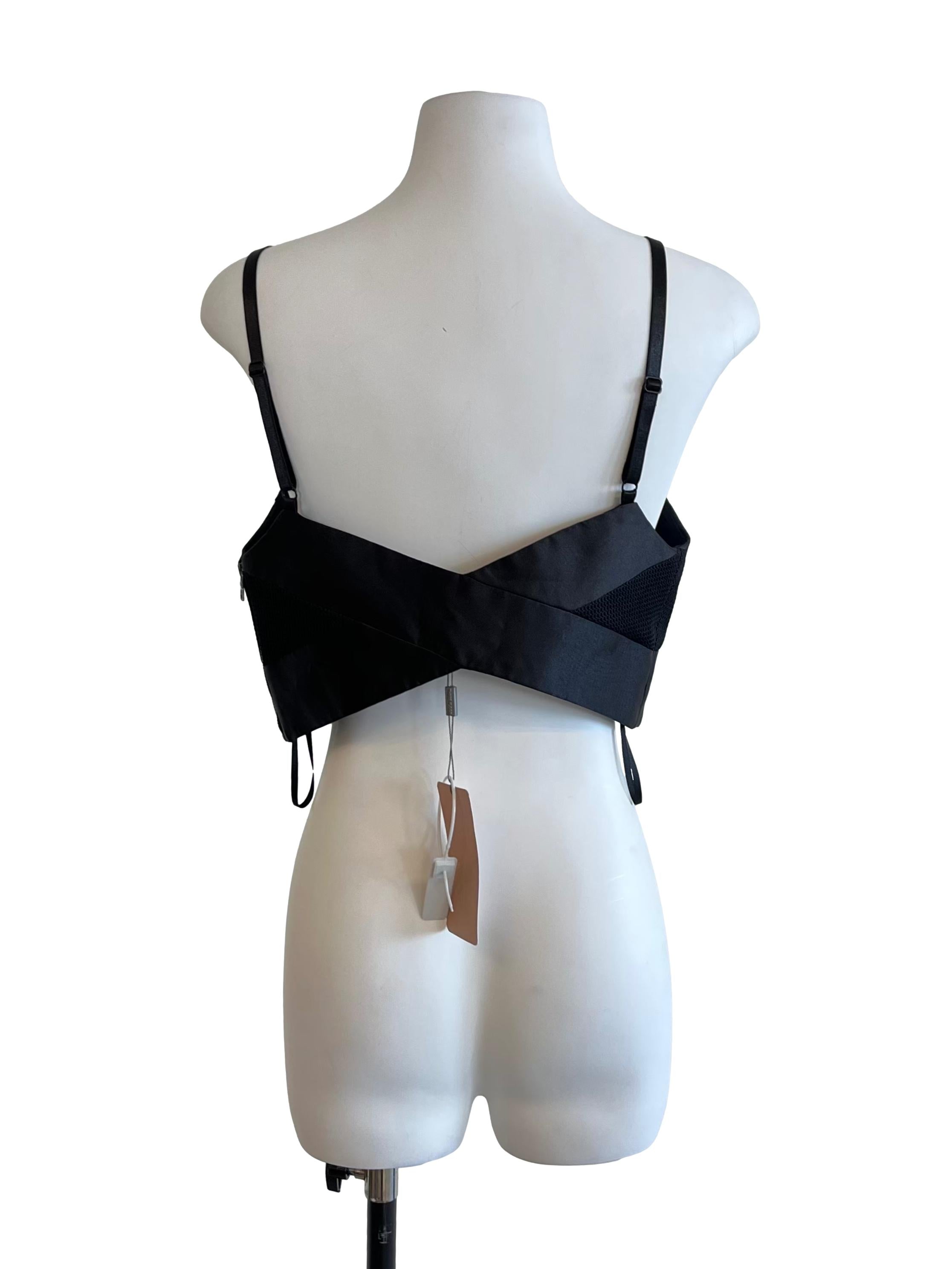 Black Multi Textured Cropped Top