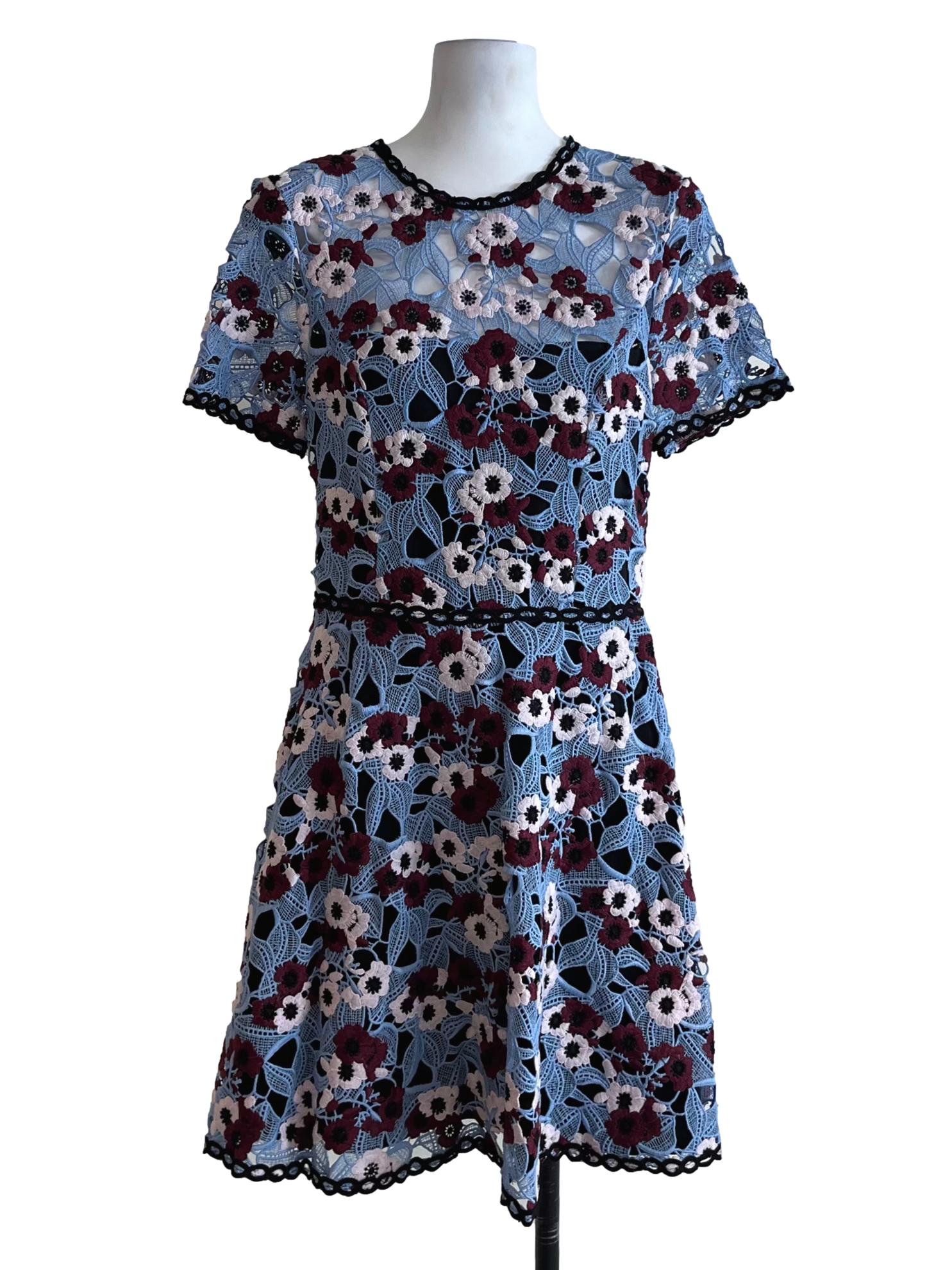 Blue Lace Empire Dress