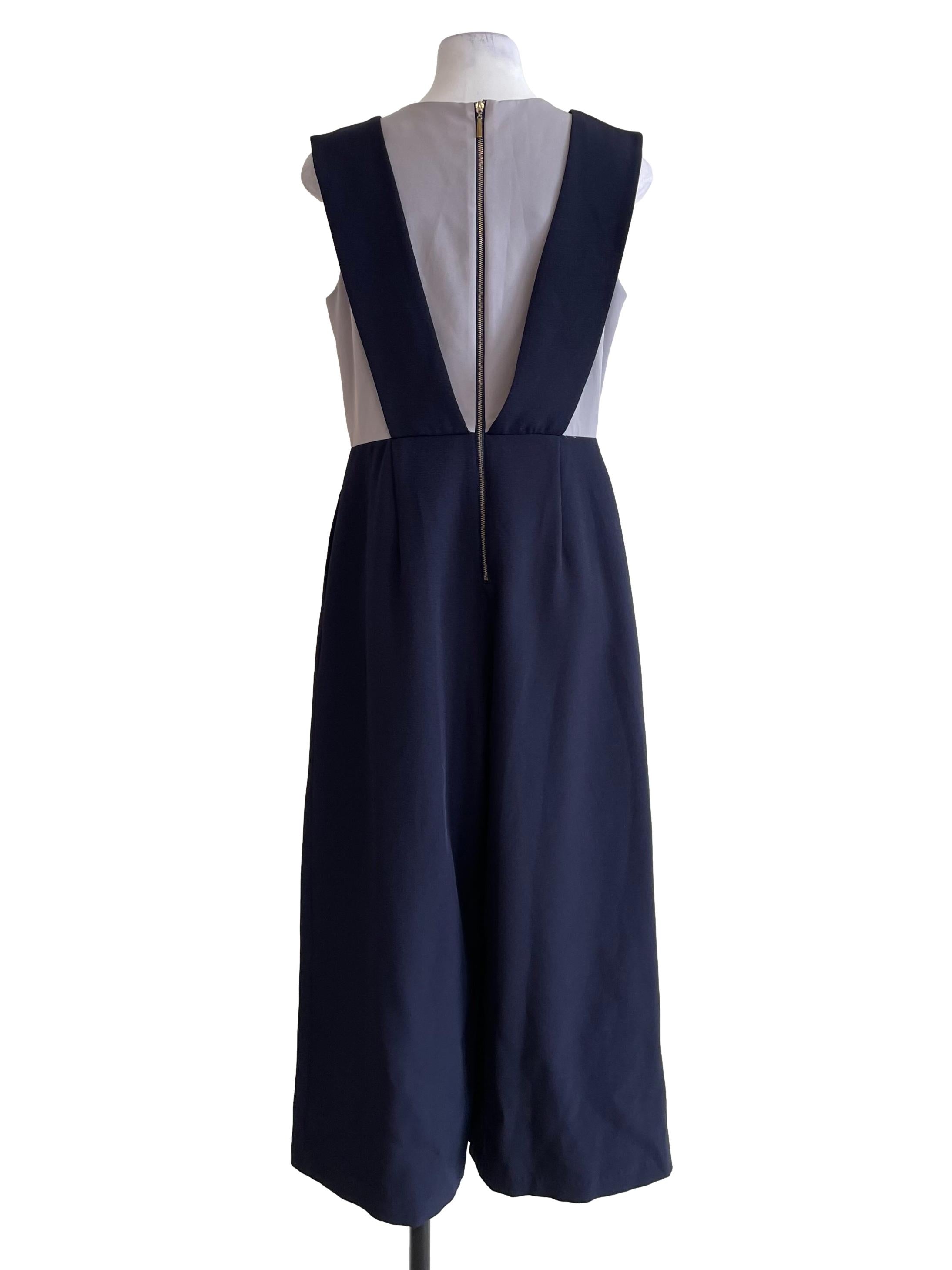 Navy & Grey Sleeveless Jumpsuit