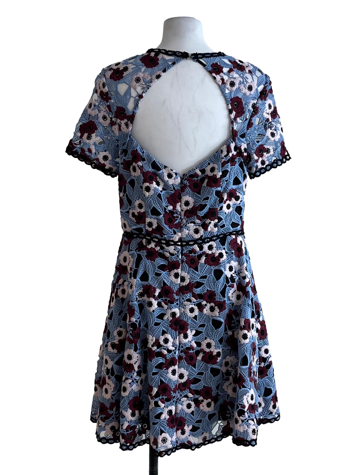 Blue Lace Empire Dress