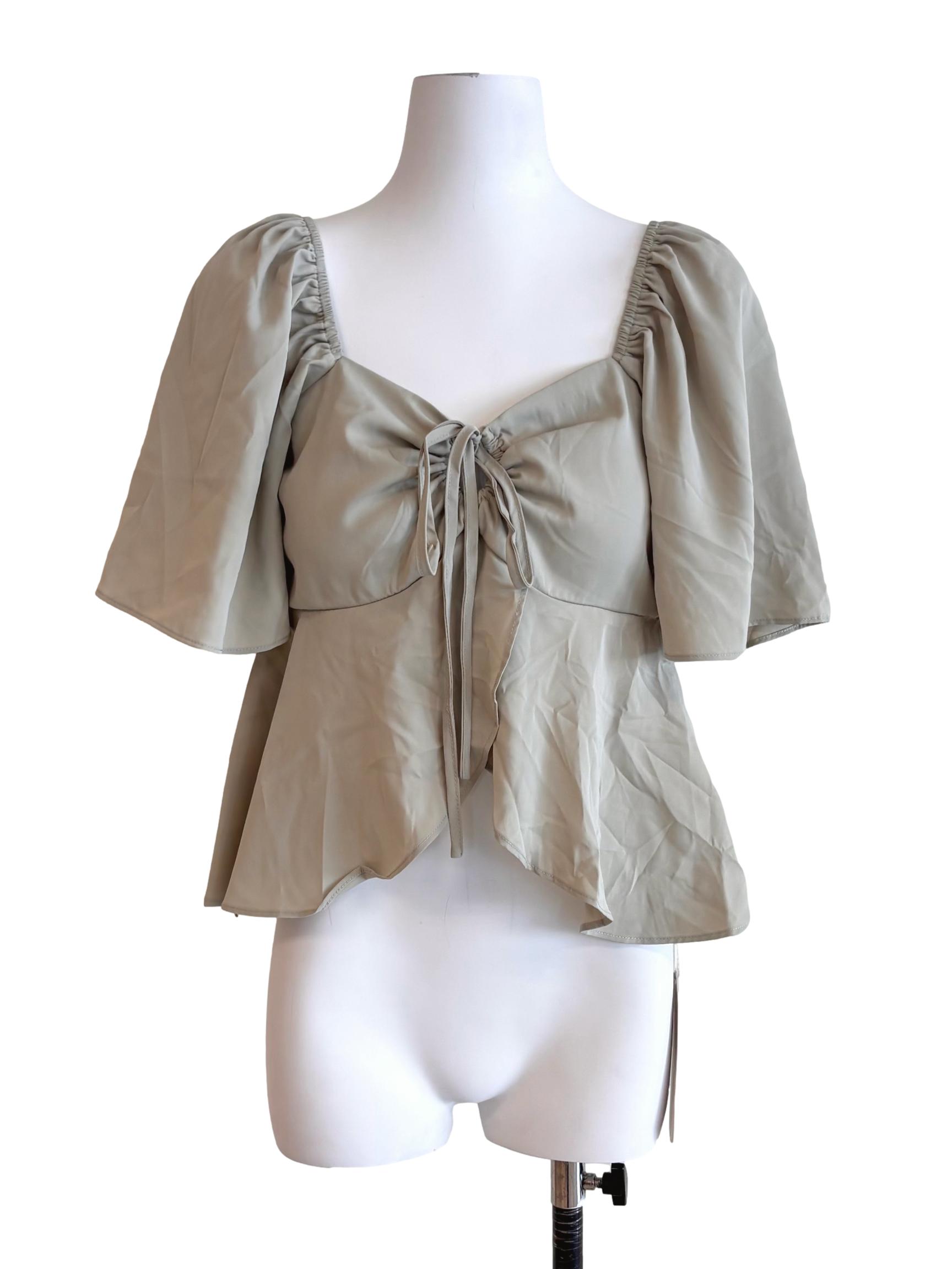 Sage Green Sweetheart Overlay Top