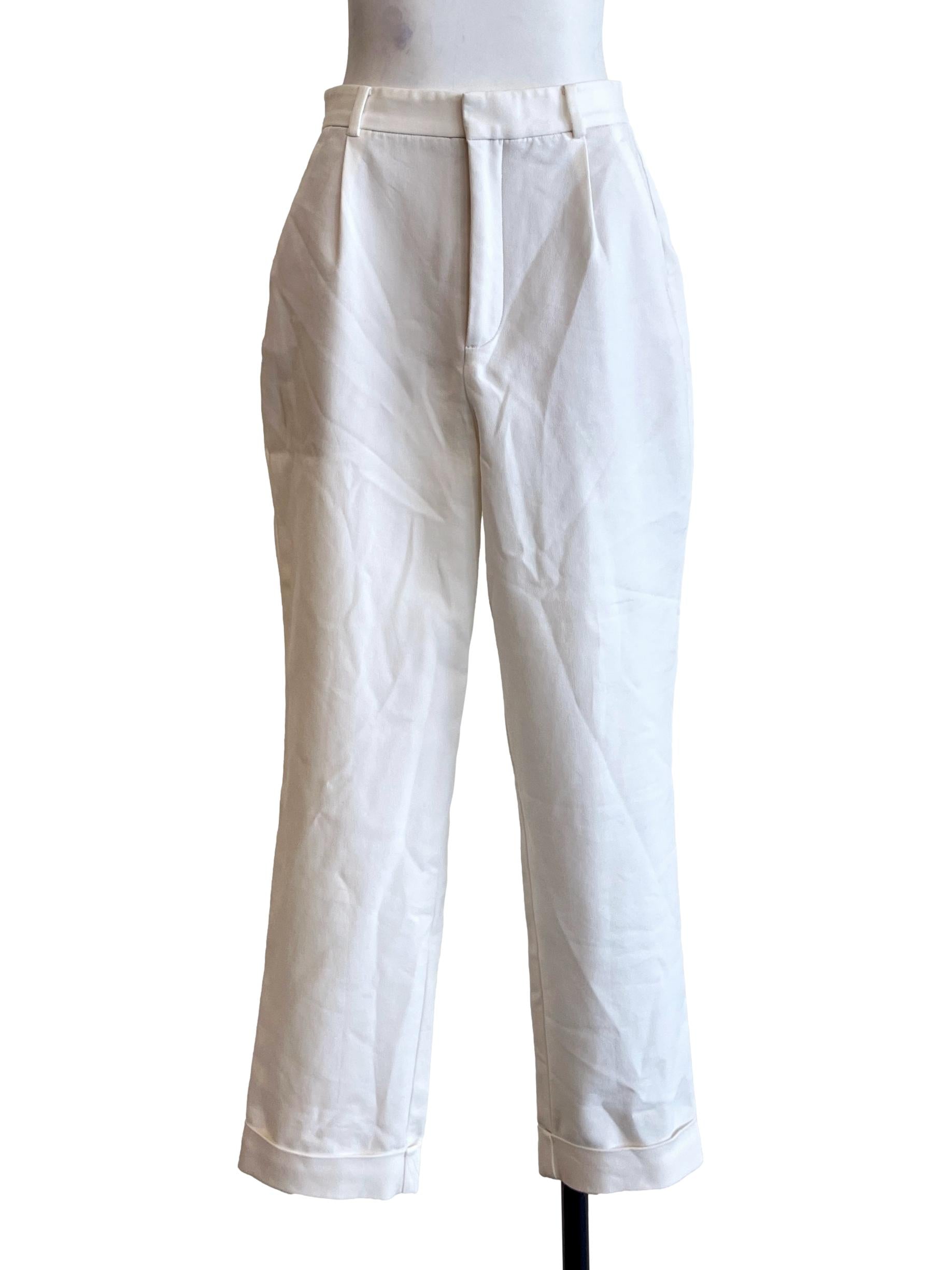 Daisy White Straight Pants