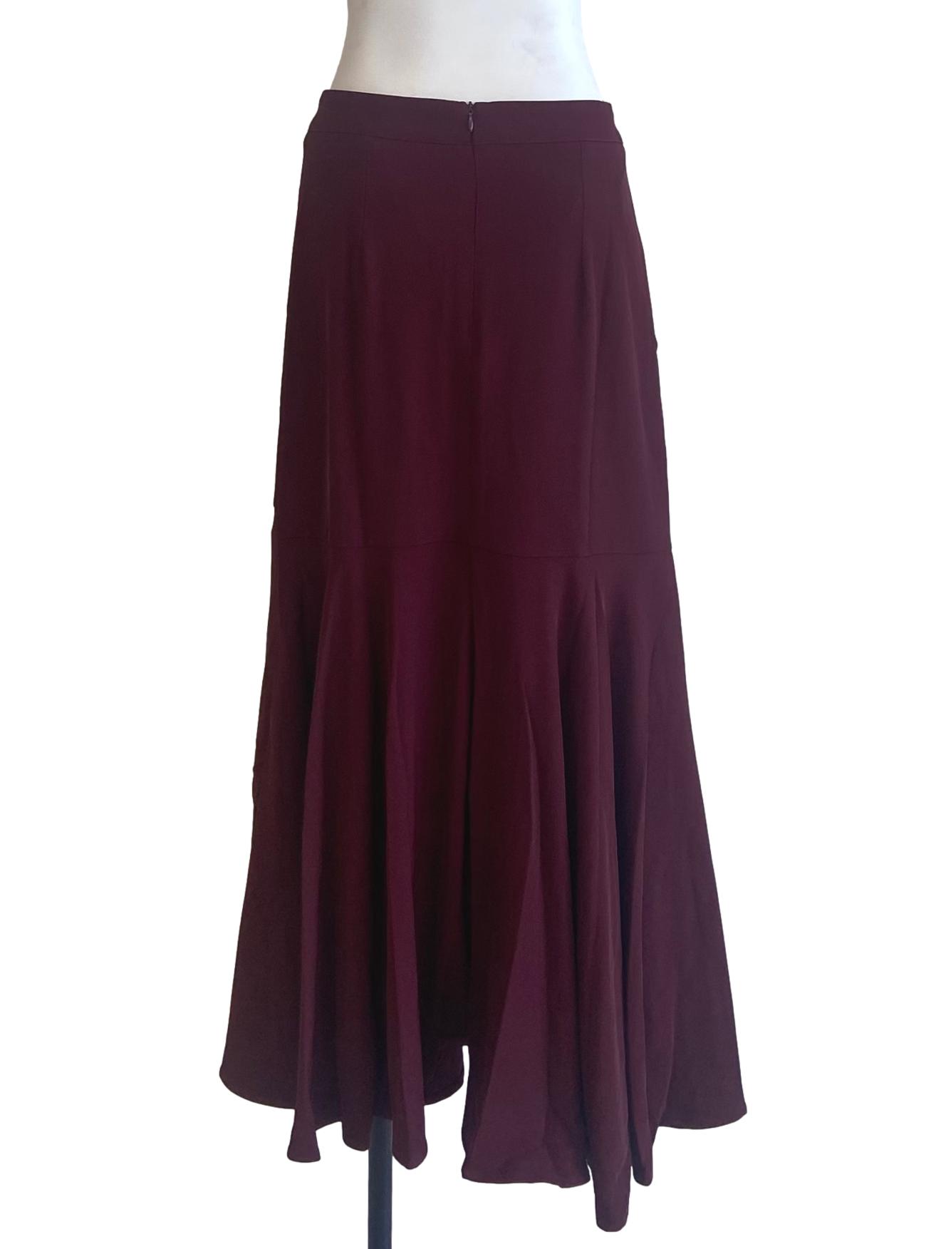 Scarlet Red Herringbone Circle Skirt
