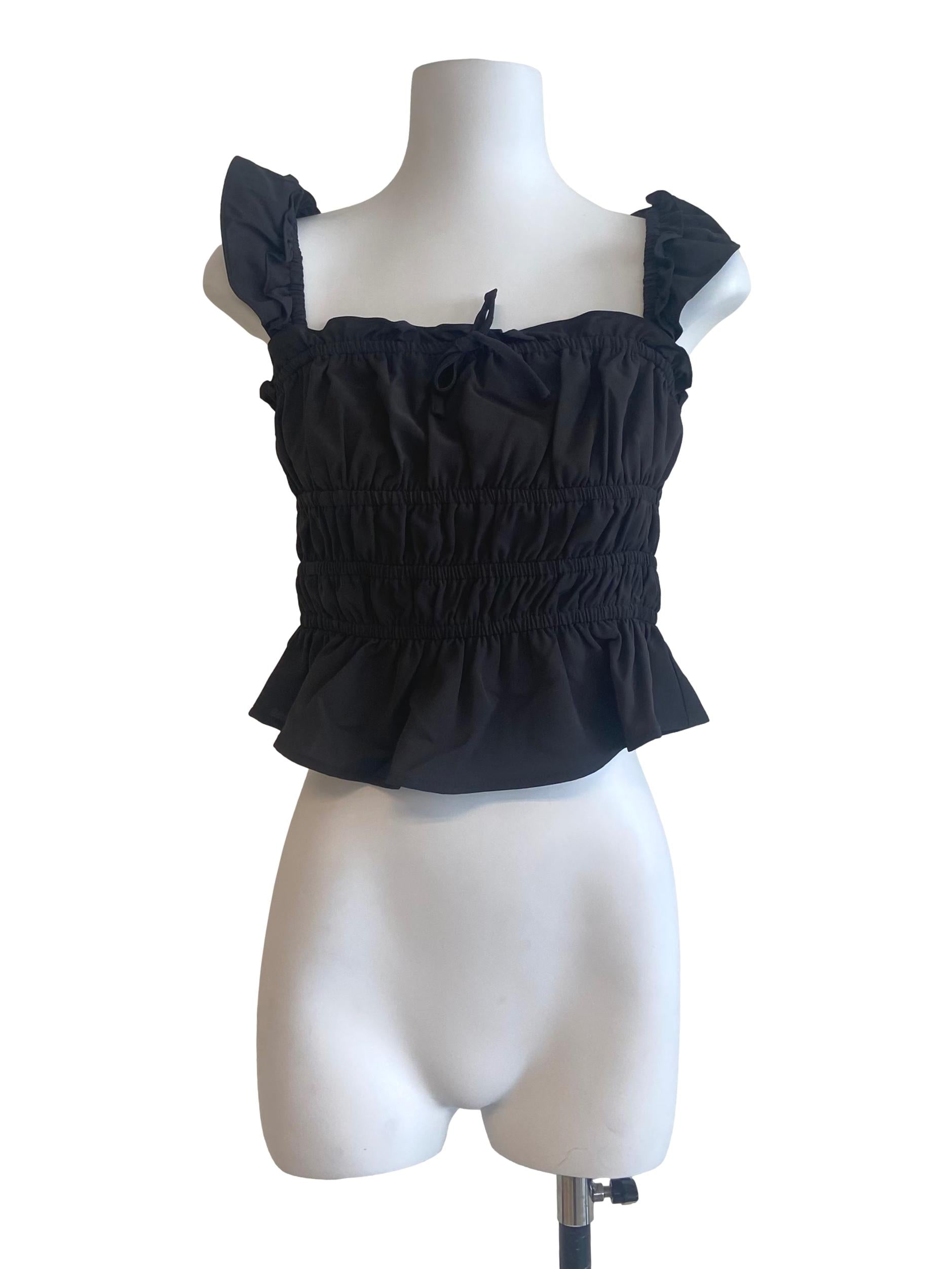 Smoke Grey Sleeveless Pegged Waist Blouse