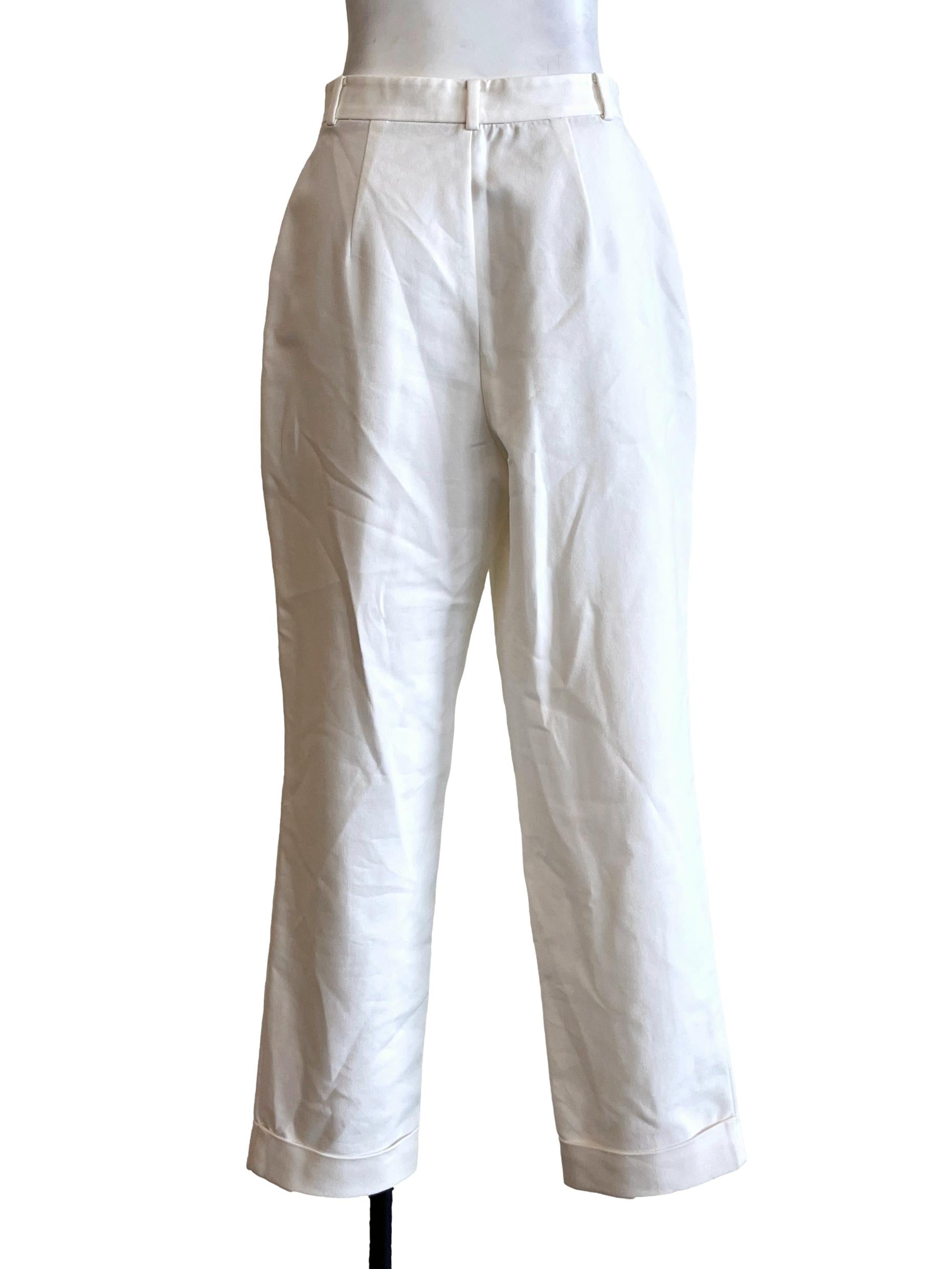Daisy White Straight Pants