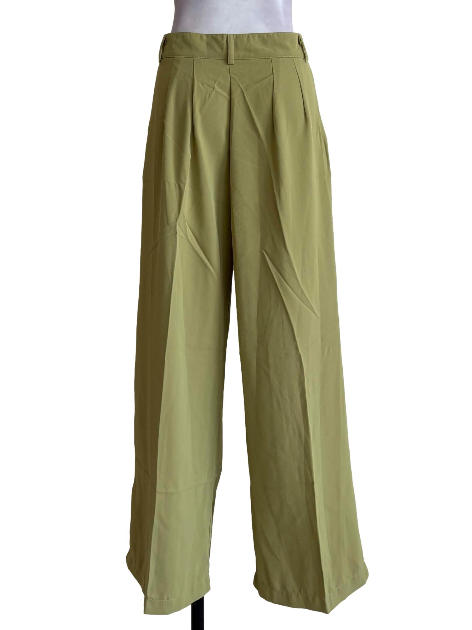 Apple Green Wide Leg Dress Pants