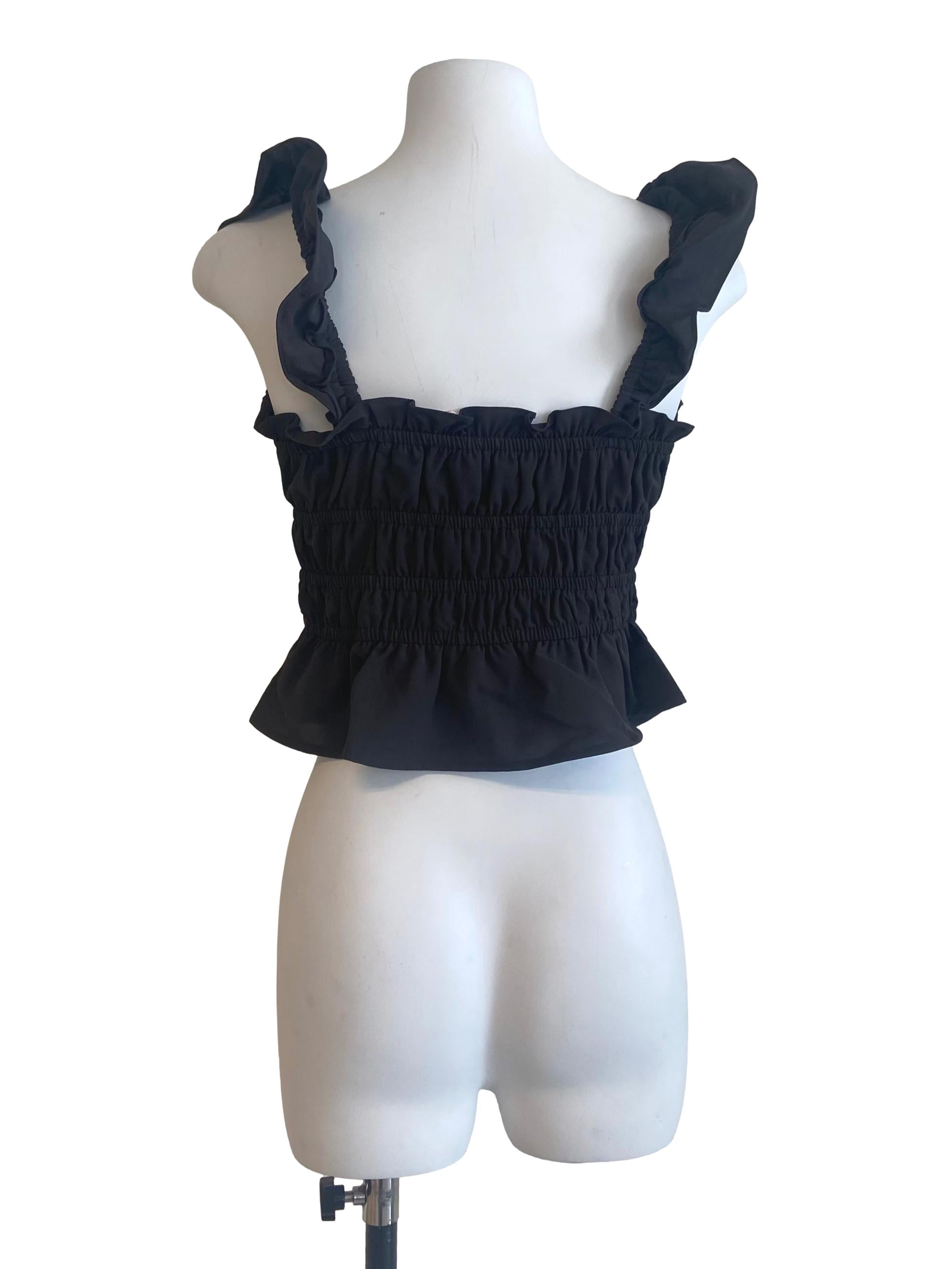 Smoke Grey Sleeveless Pegged Waist Blouse