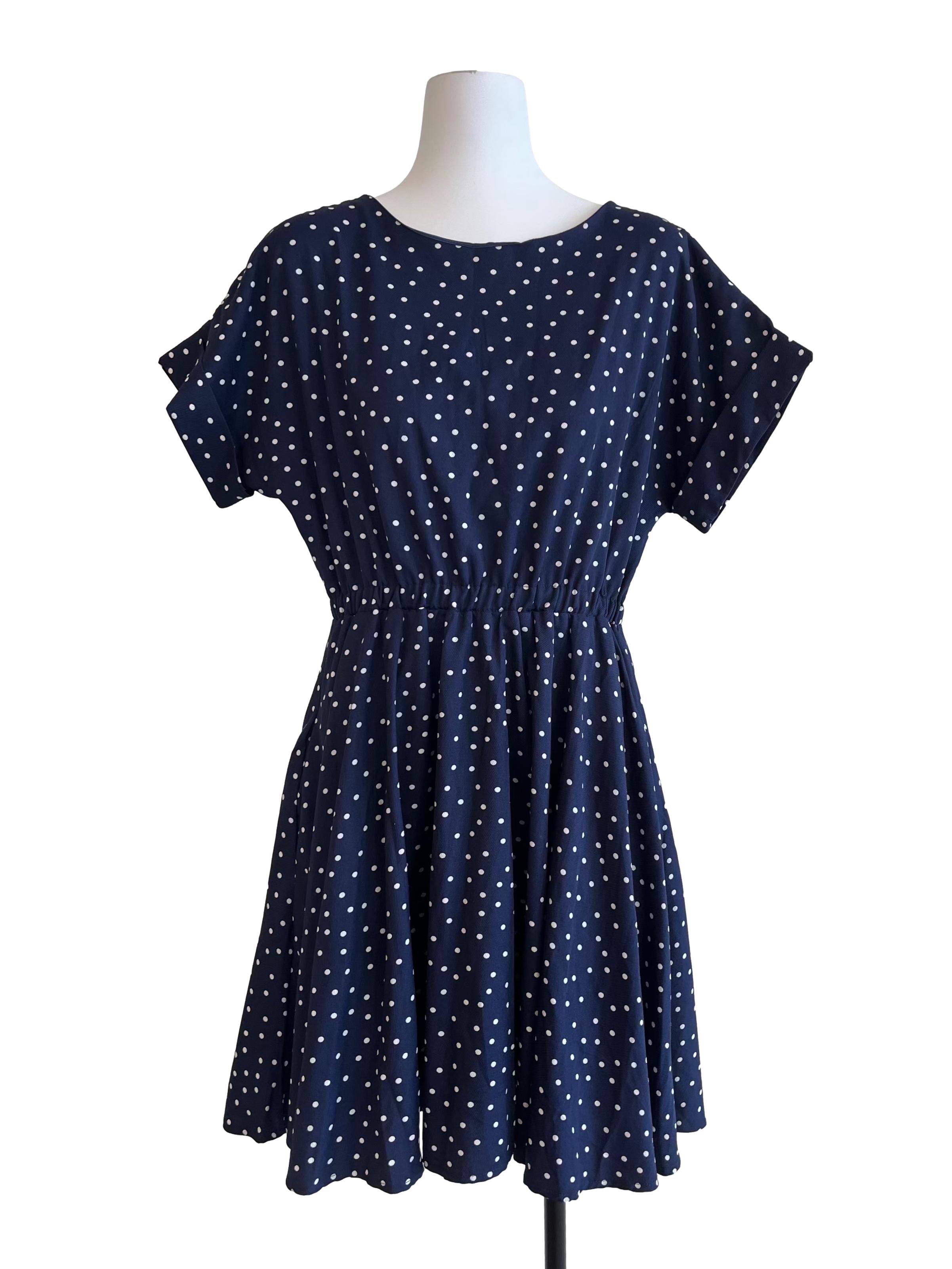 Blue Polka Dot Skater Dress