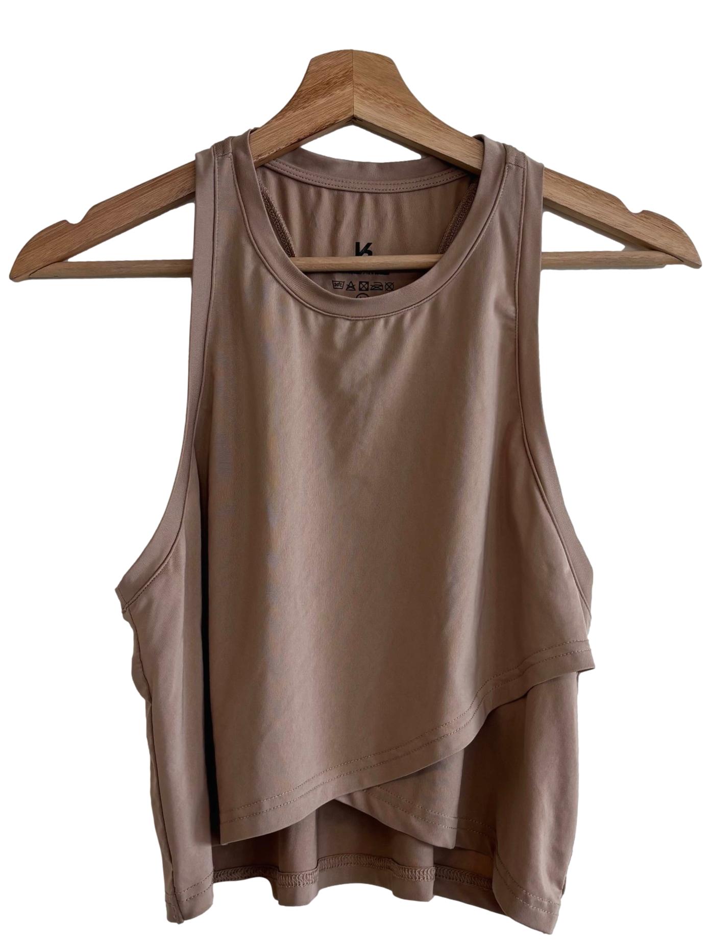 Buff Brown Layered Tank Top