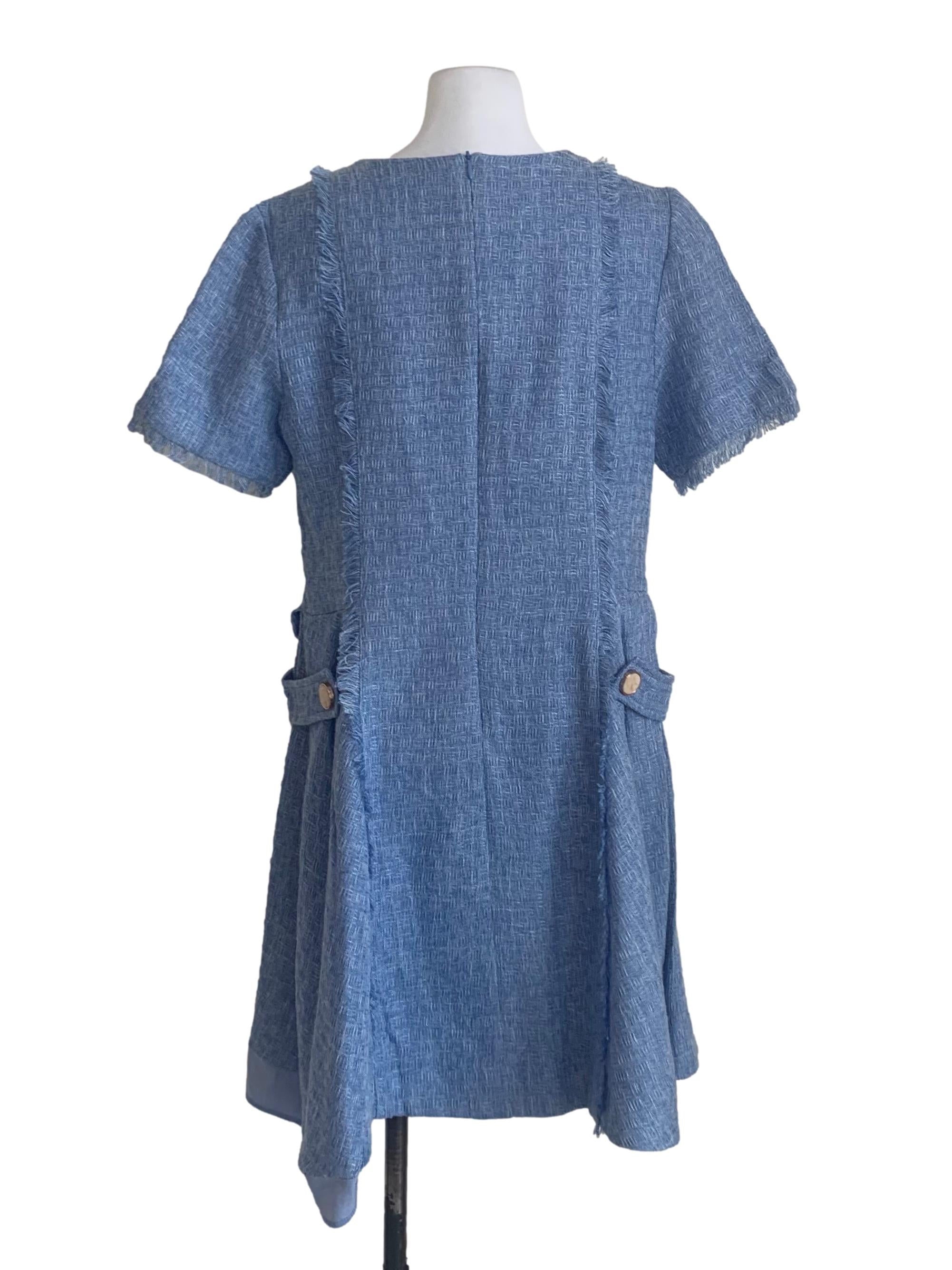 Spruce Blue Tweed Tunic Dress