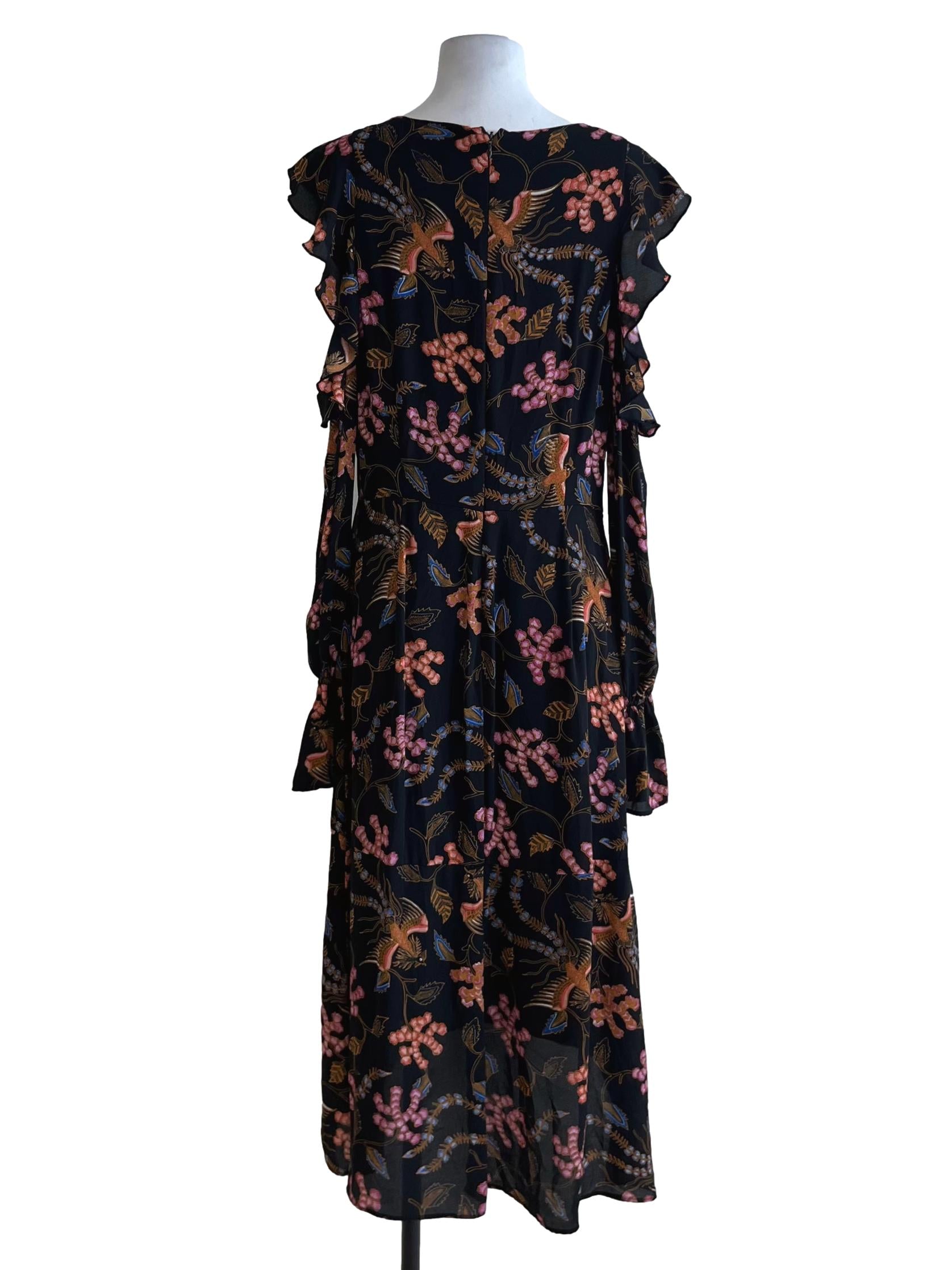 Black Abstract A-Line Dress