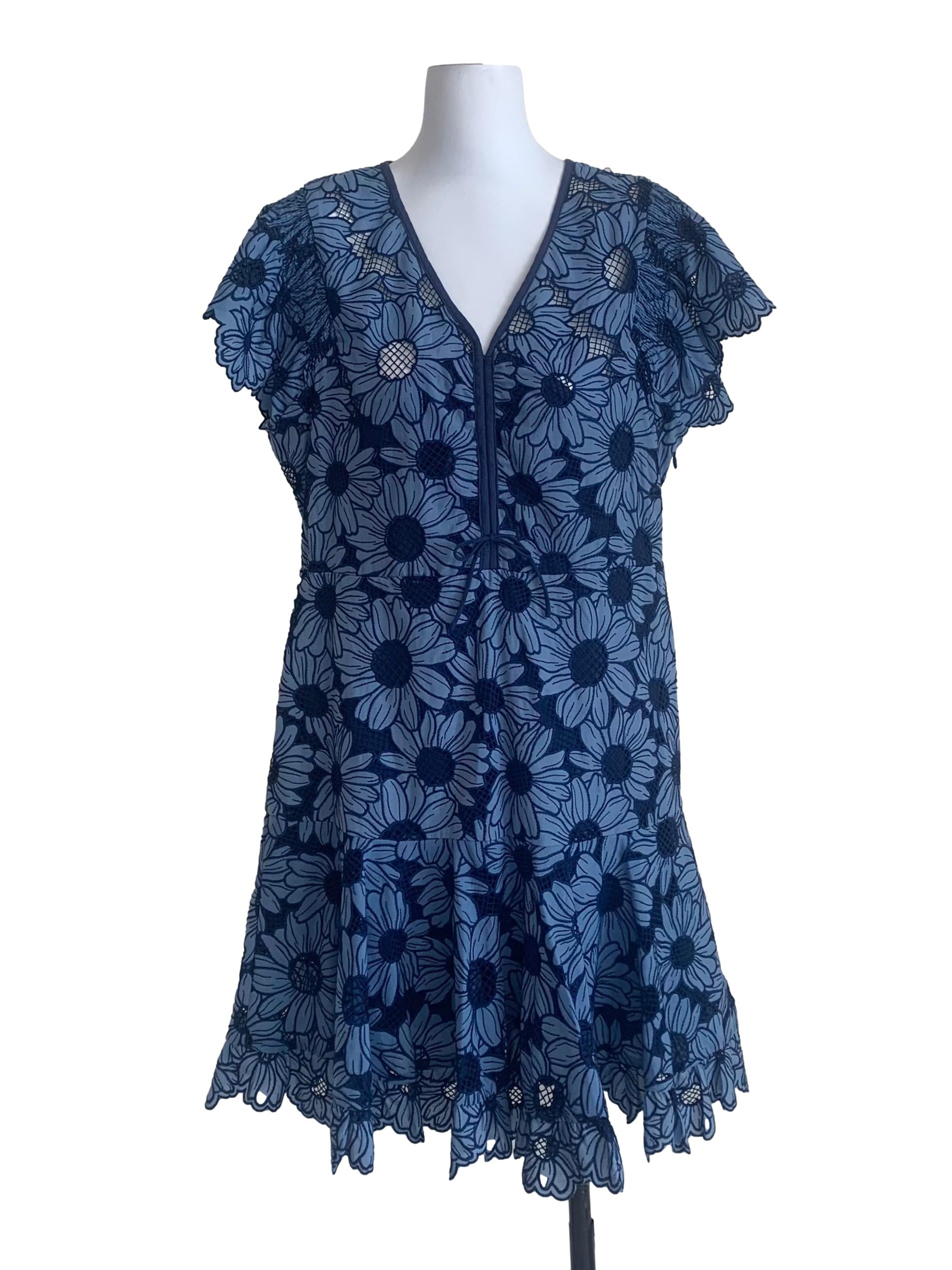 Berry Blue Floral Pattern Dress