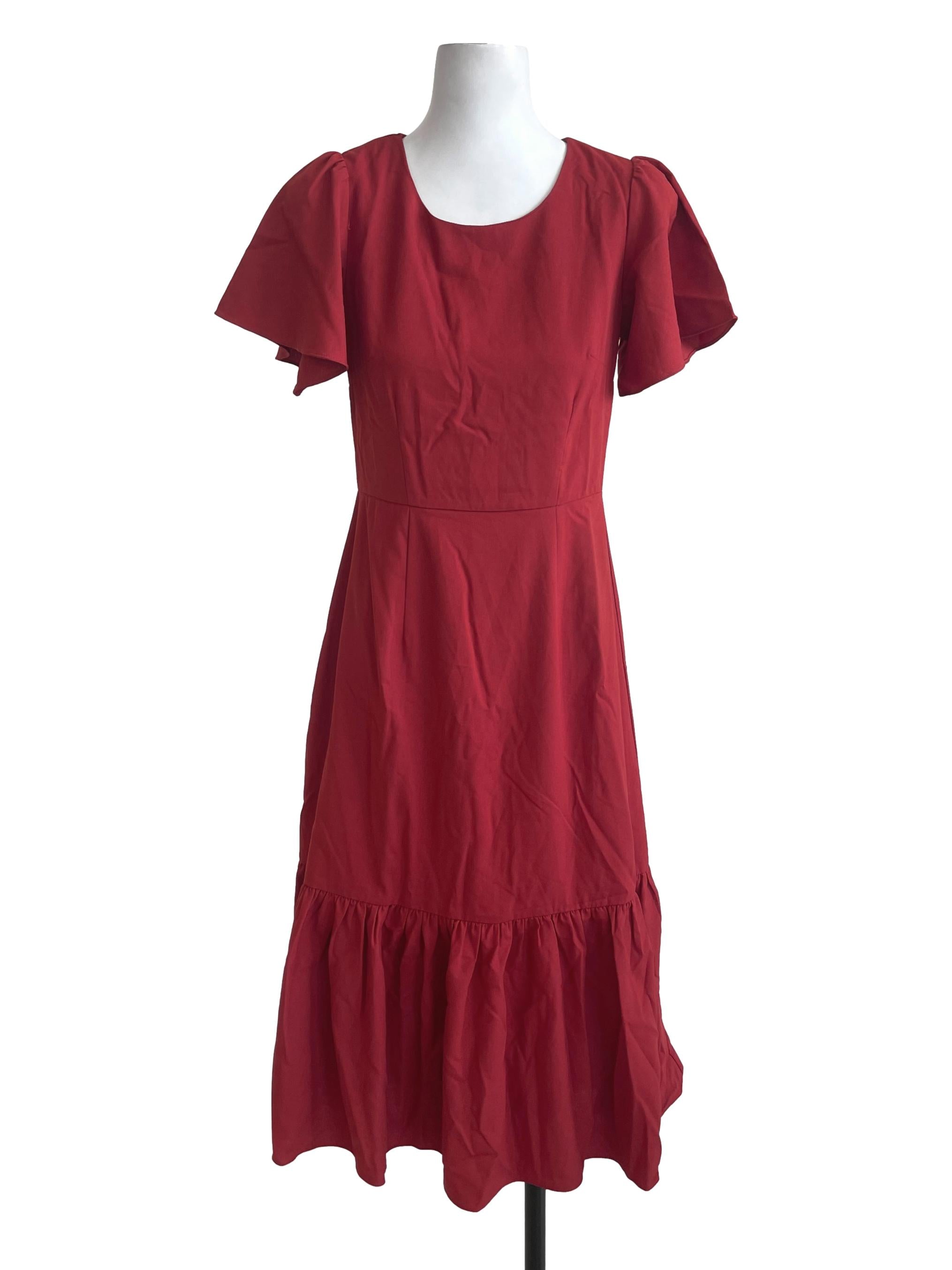 Terracotta Evadne Flutter Midi Dress