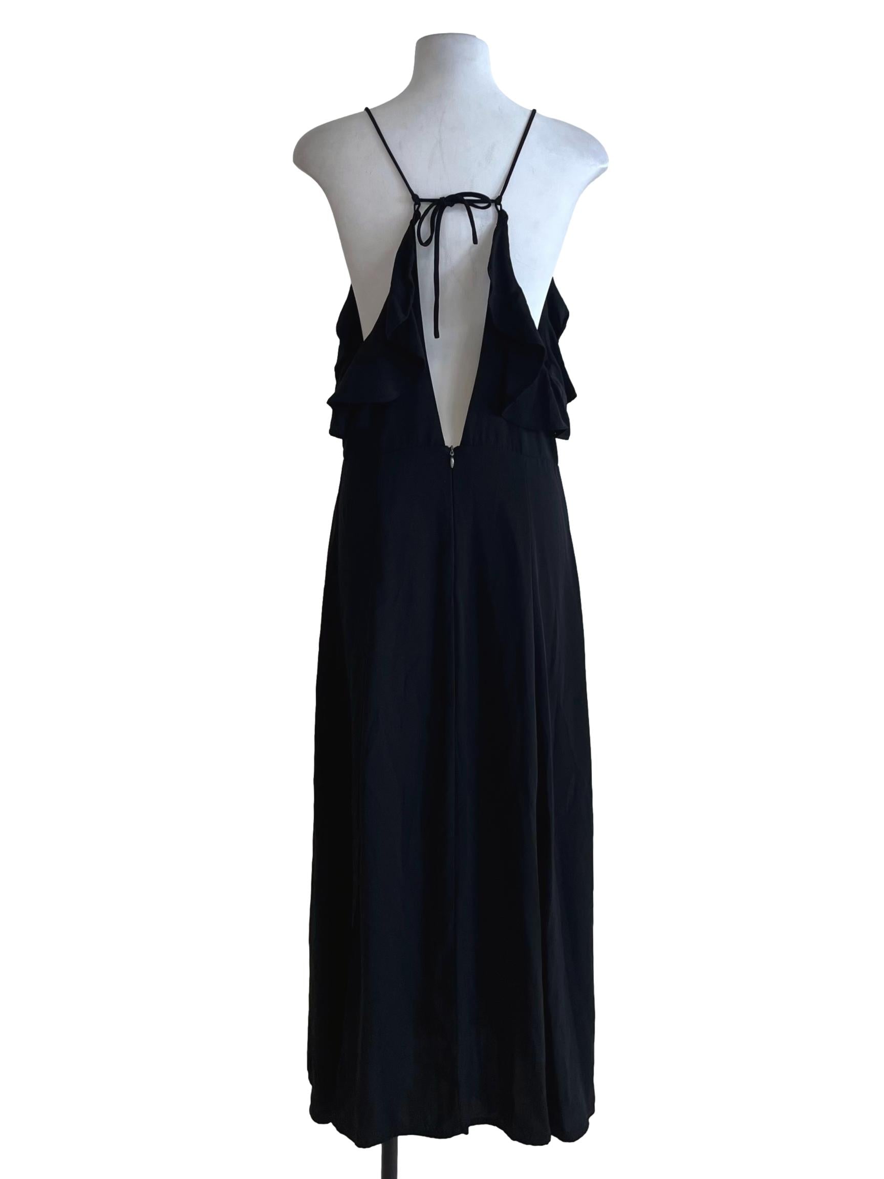Black V-Neck Babydoll Dress