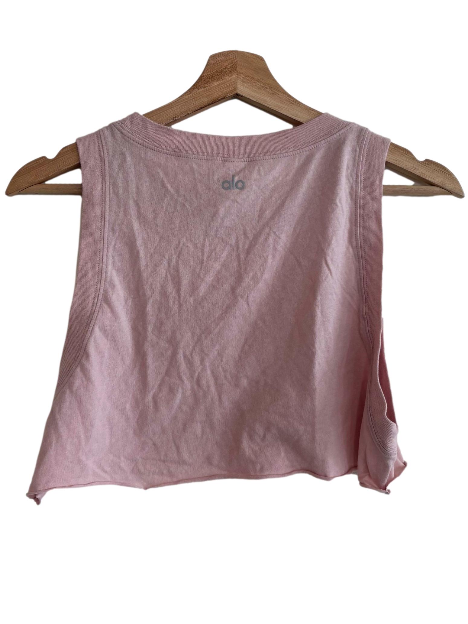Baby Pink Sleeveless Crop Top
