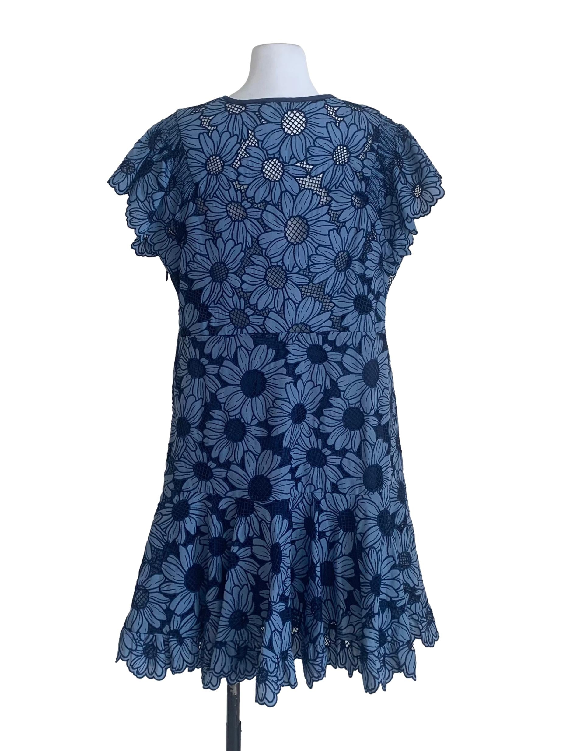Berry Blue Floral Pattern Dress
