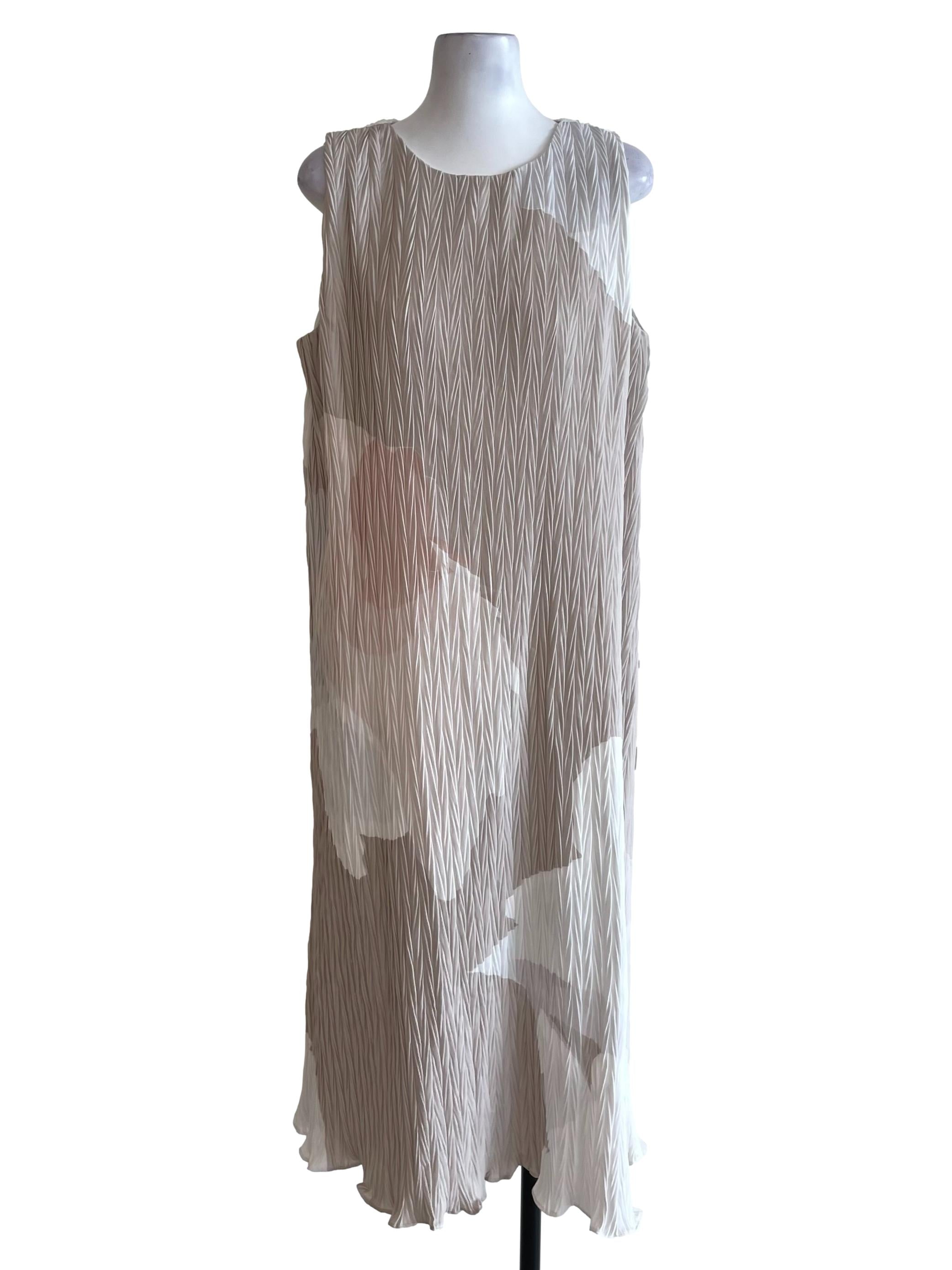 Linen Print Textured Baggy Dress