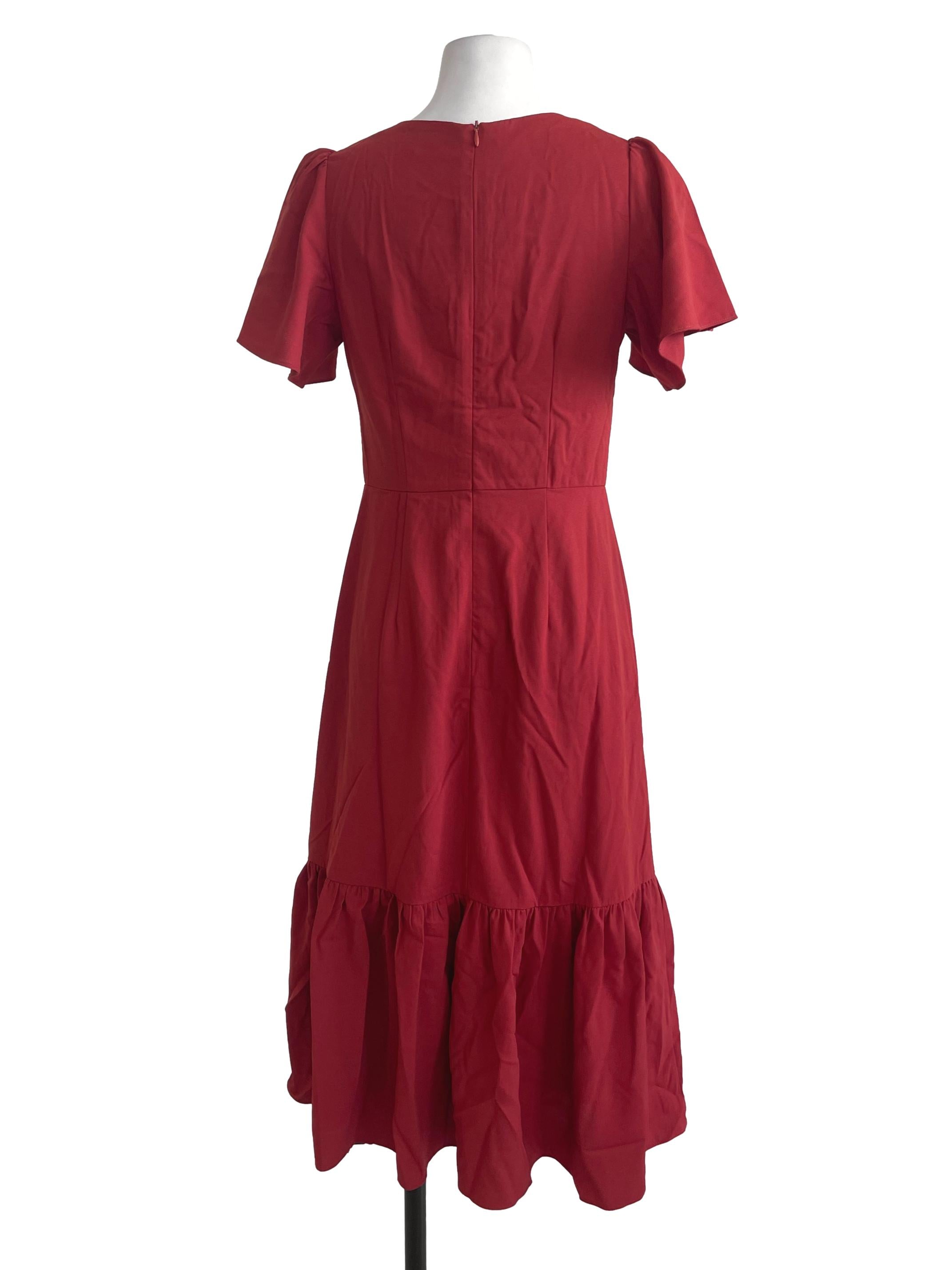 Terracotta Evadne Flutter Midi Dress