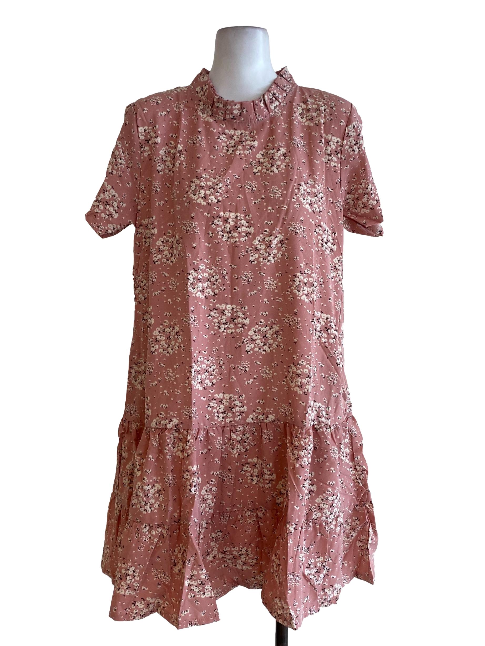 Pink Floral Tunic Dress