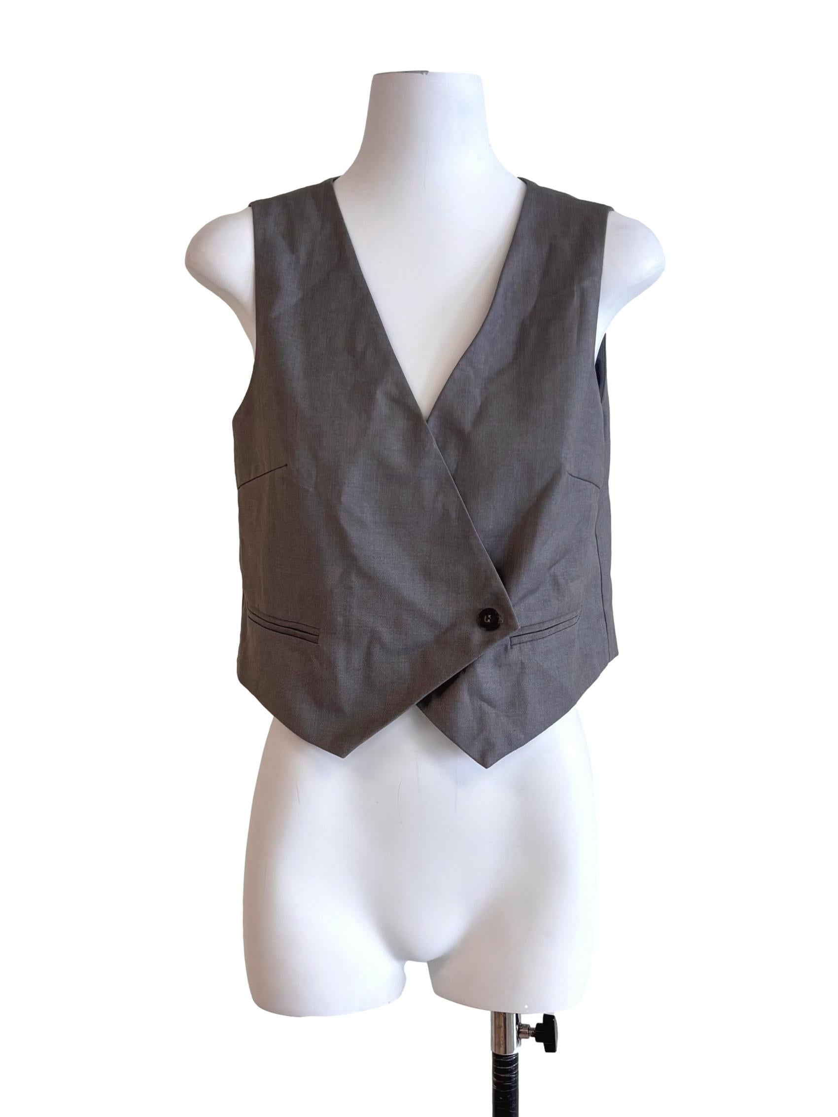 Grey V Neck Vest LB