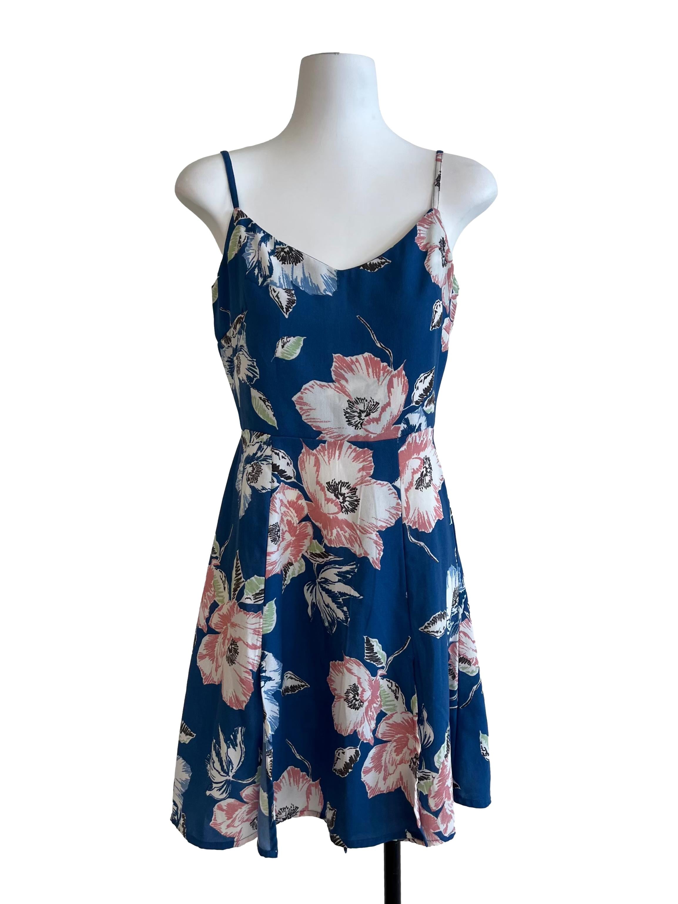 Blue And Pink Floral Cami Dress