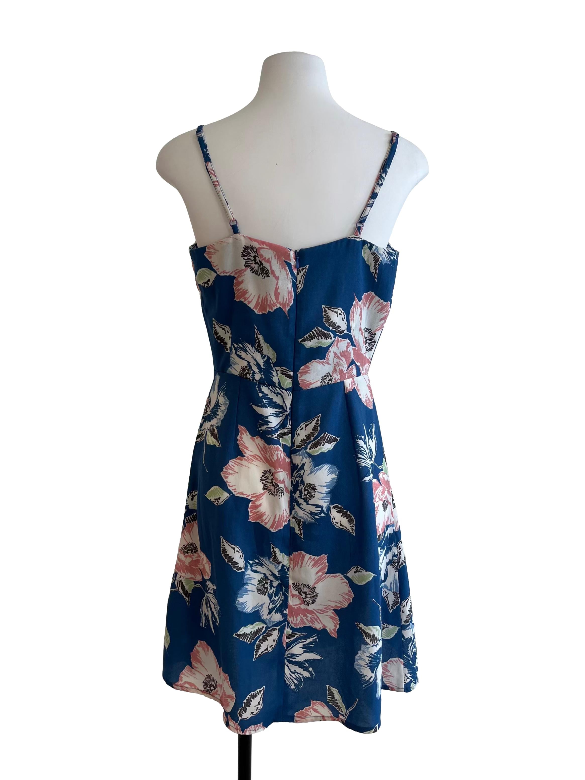 Blue And Pink Floral Cami Dress