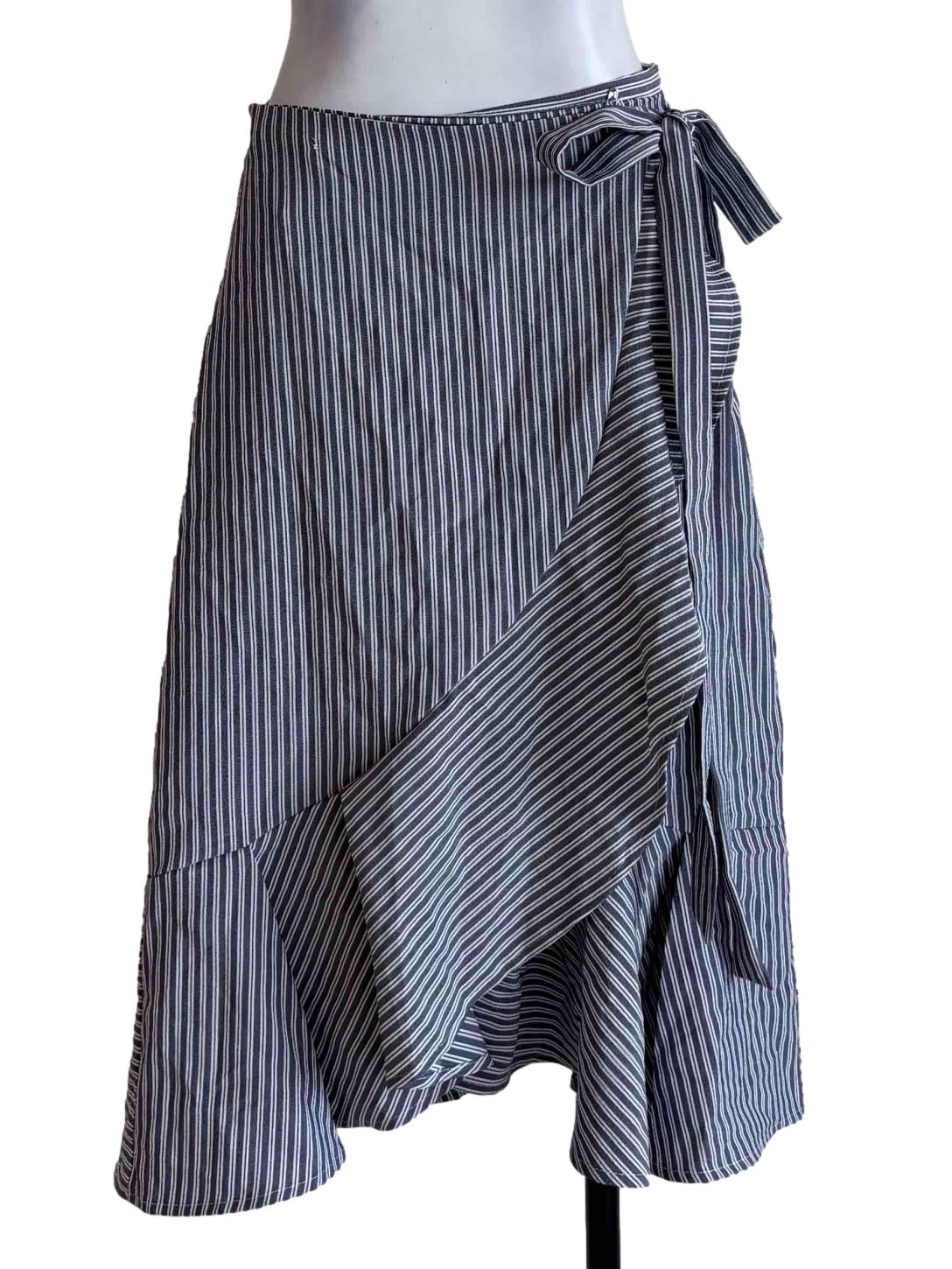 Pigeon Blue Stripes Tied Skirt