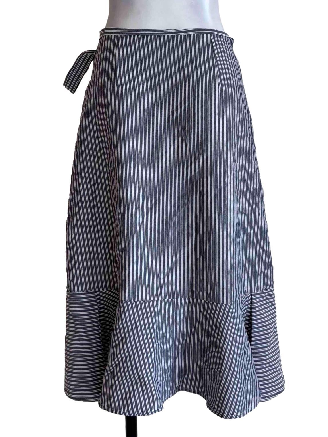 Pigeon Blue Stripes Tied Skirt