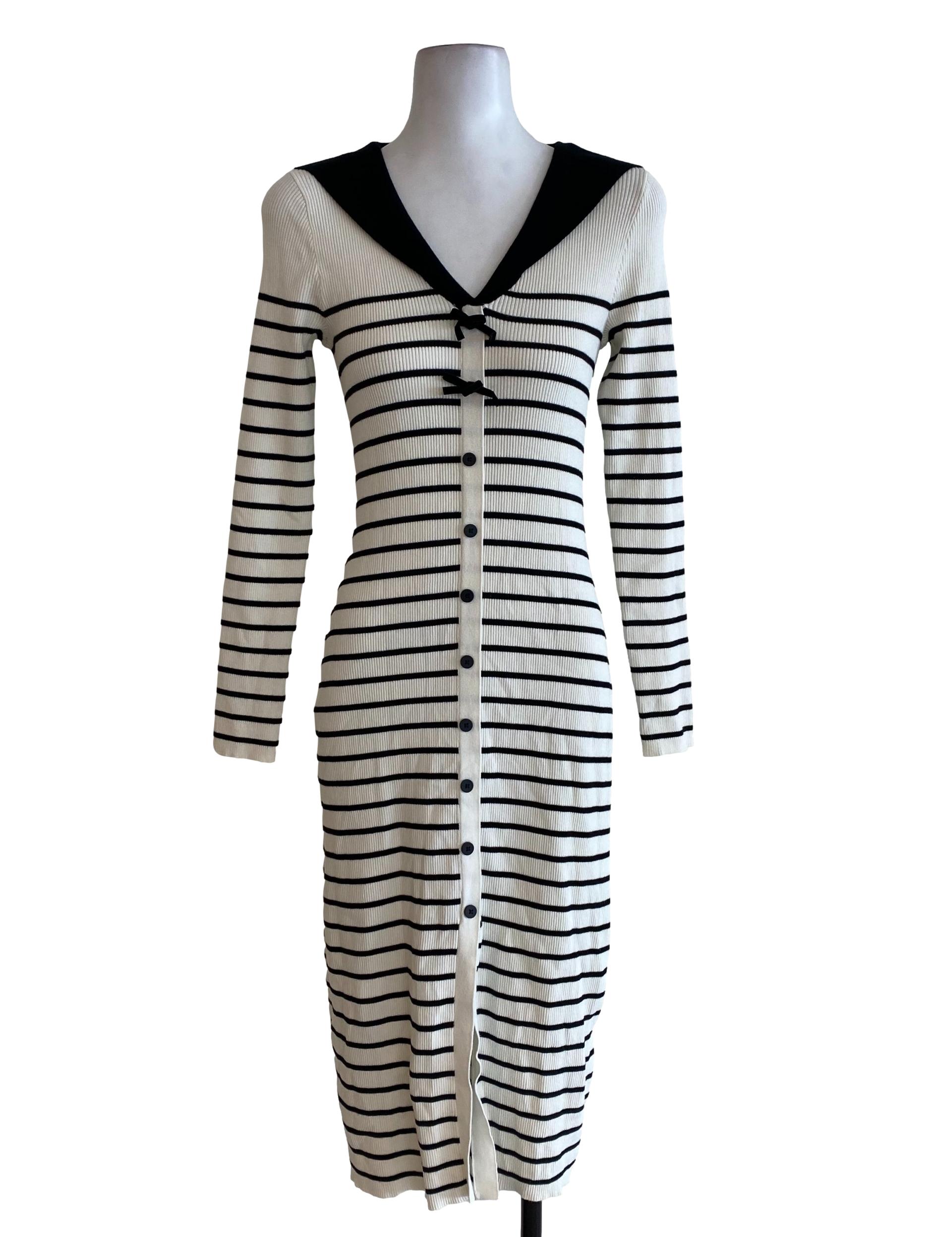 White Striped Dress