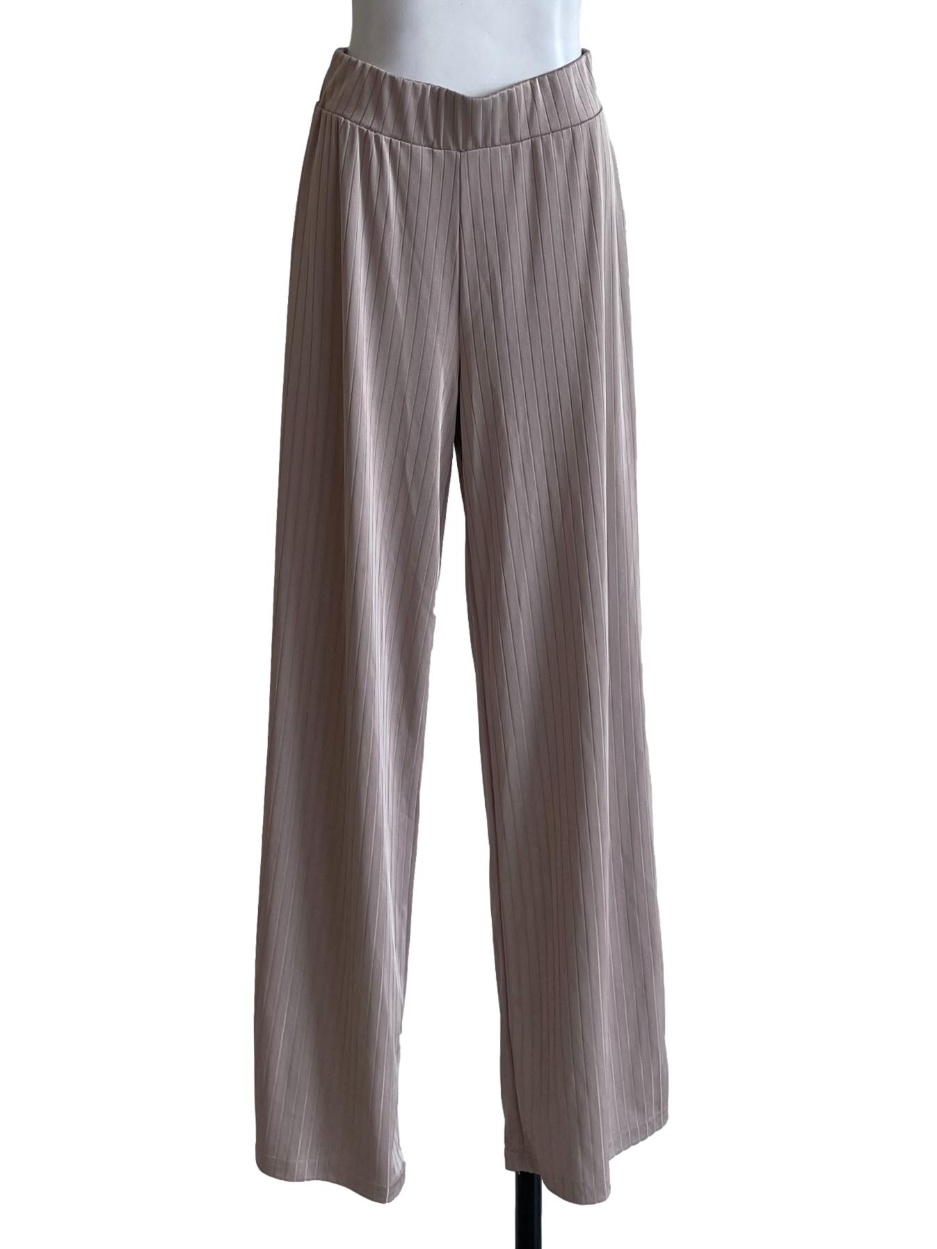 Light Brown Flowy Striped Pants