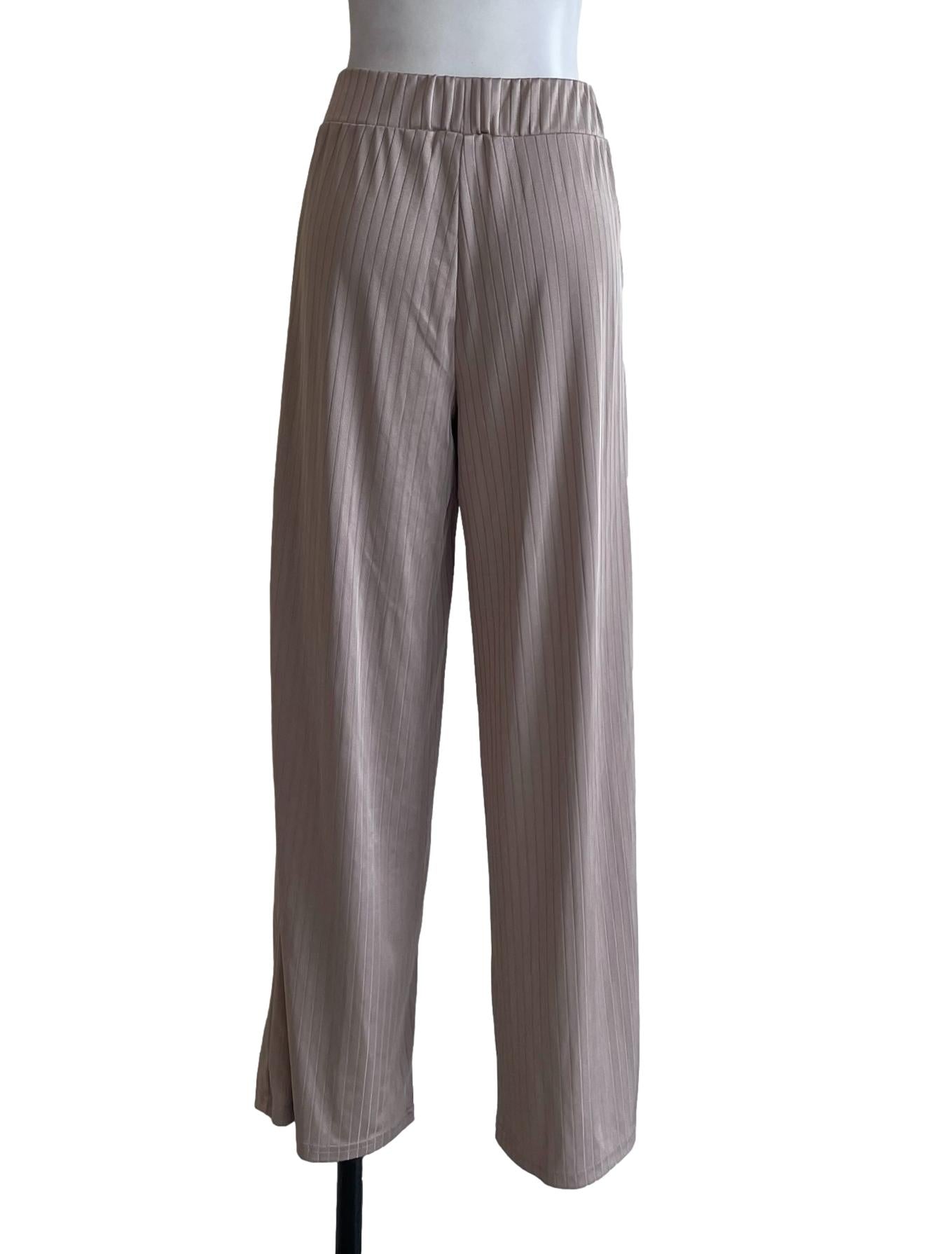 Light Brown Flowy Striped Pants
