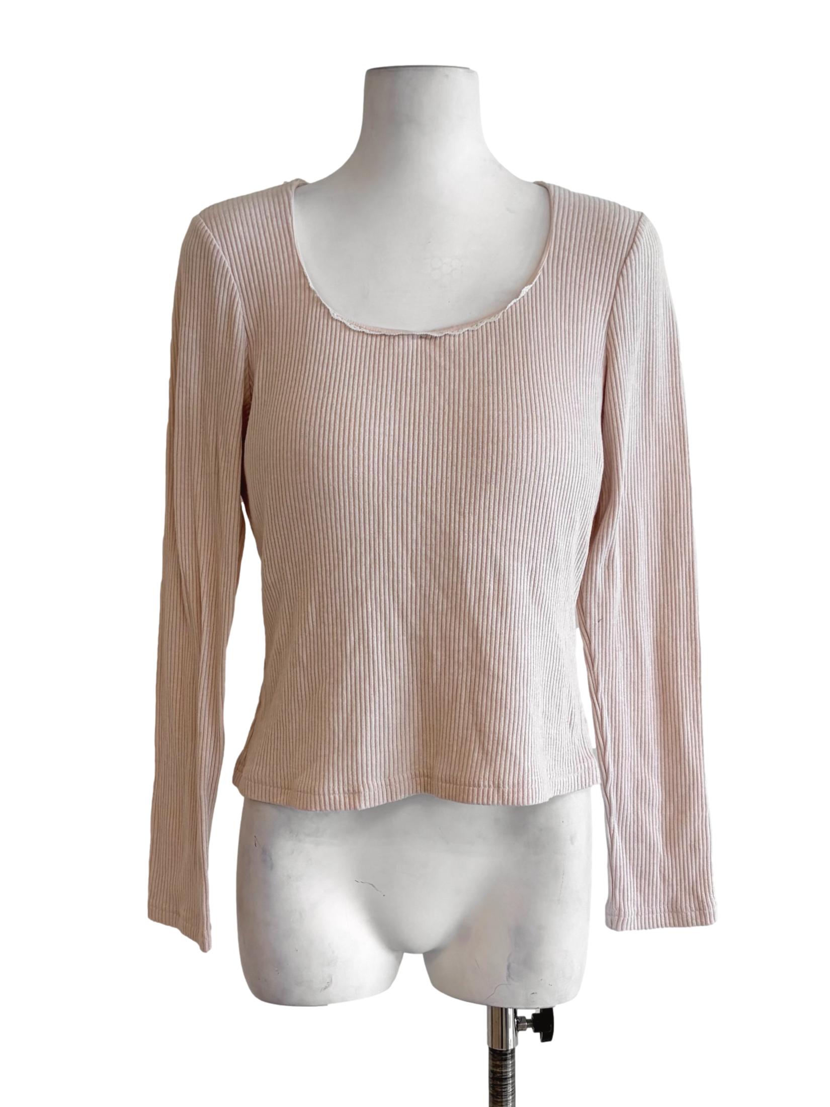 Flamingo Pink Knitted Long Sleeve Top