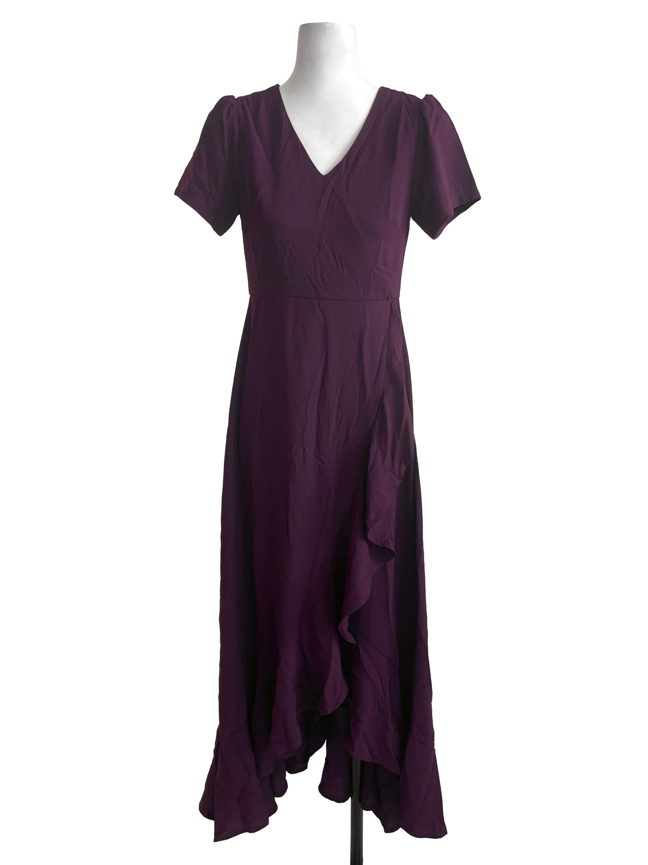 Deep Purple Alessandra Ruffle Maxi Dress