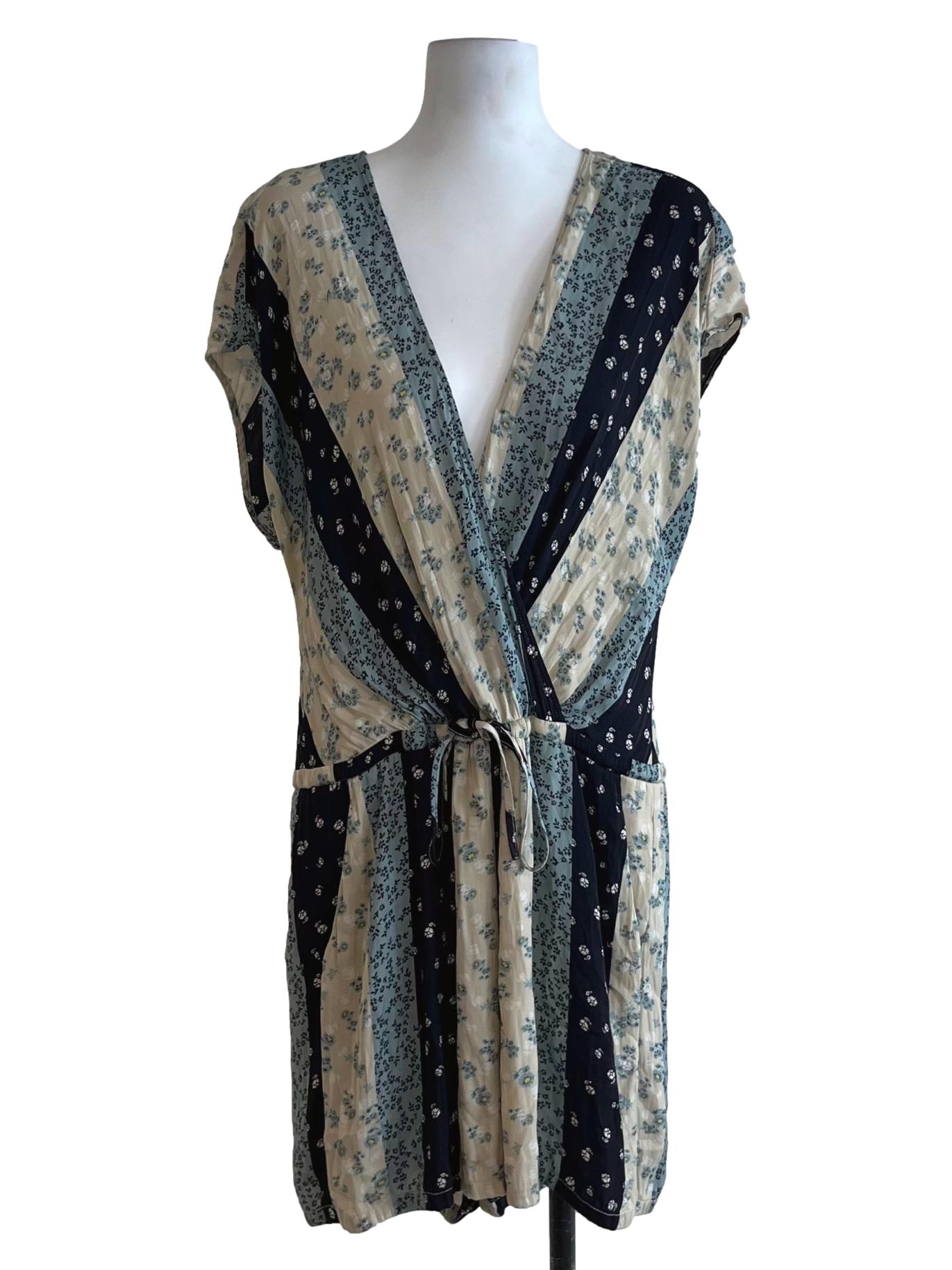 Navy Blue Floral Romper