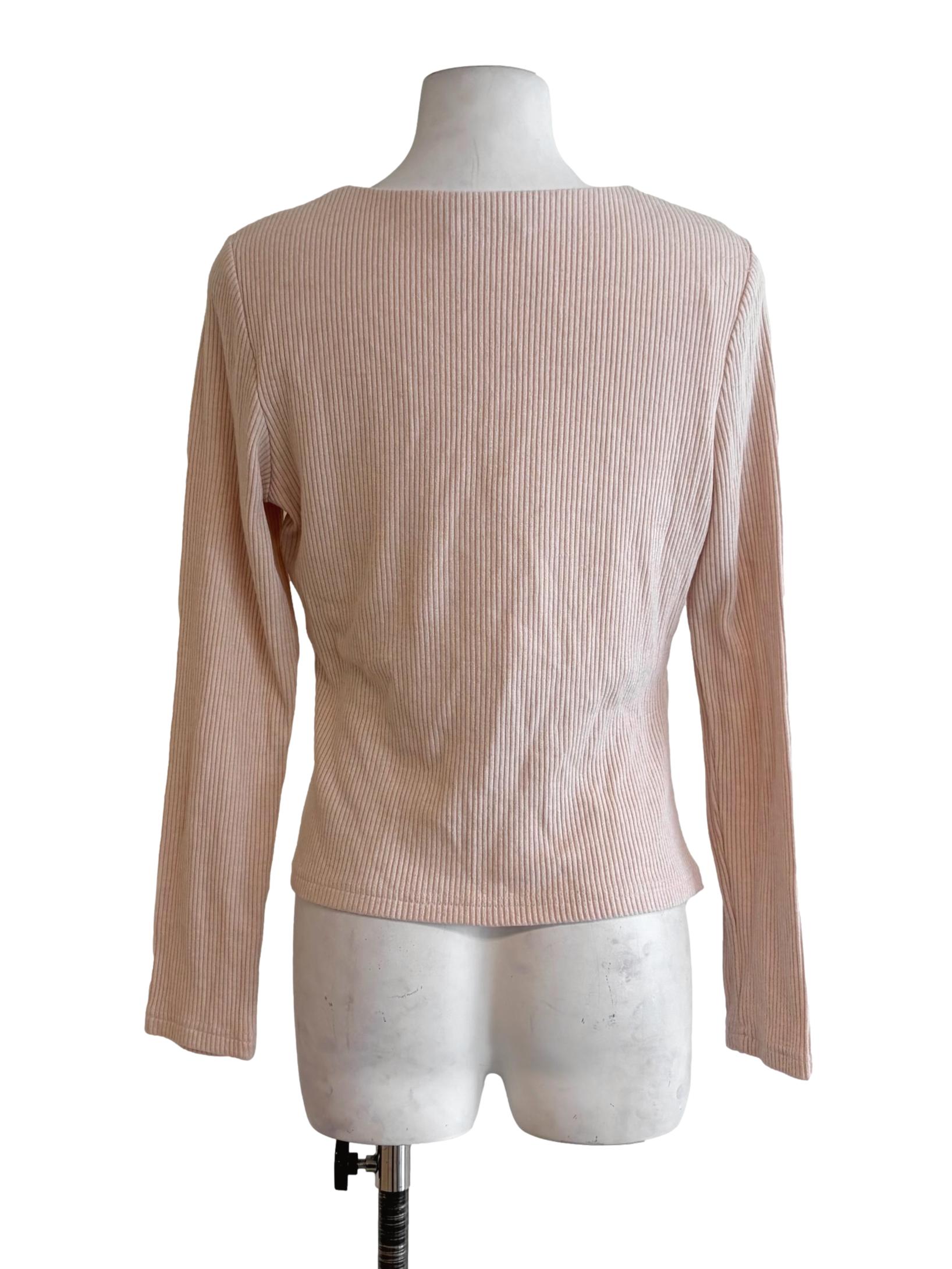 Flamingo Pink Knitted Long Sleeve Top