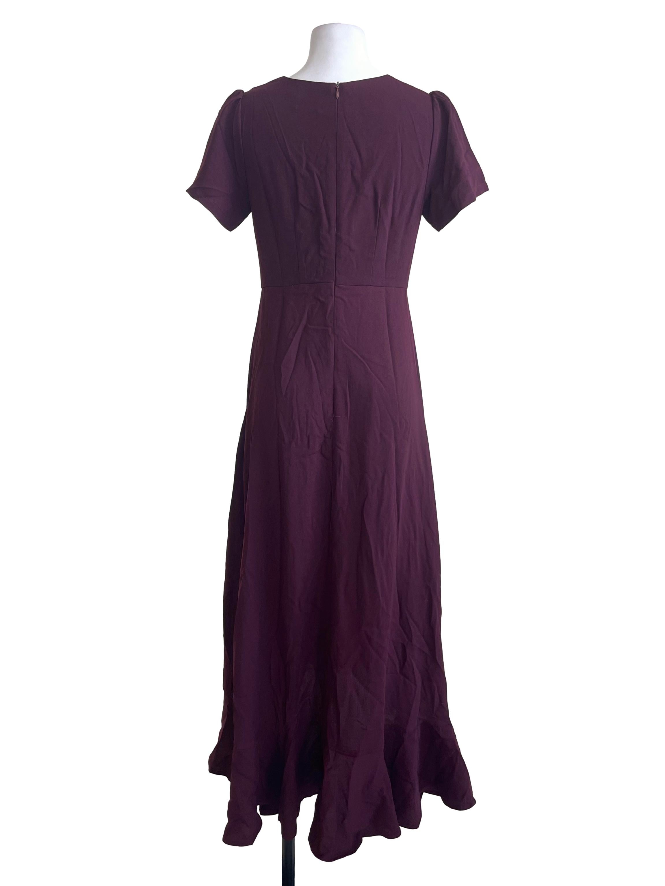 Deep Purple Alessandra Ruffle Maxi Dress
