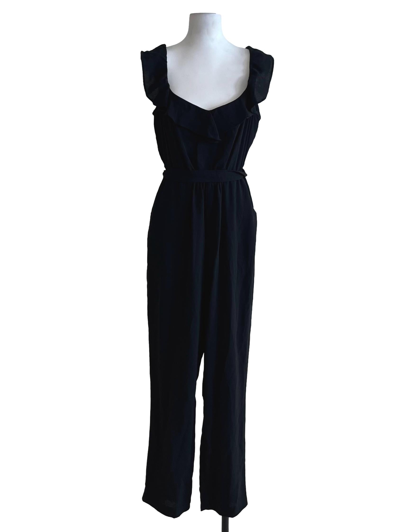 Black Scoop Neckline Jumpsuit