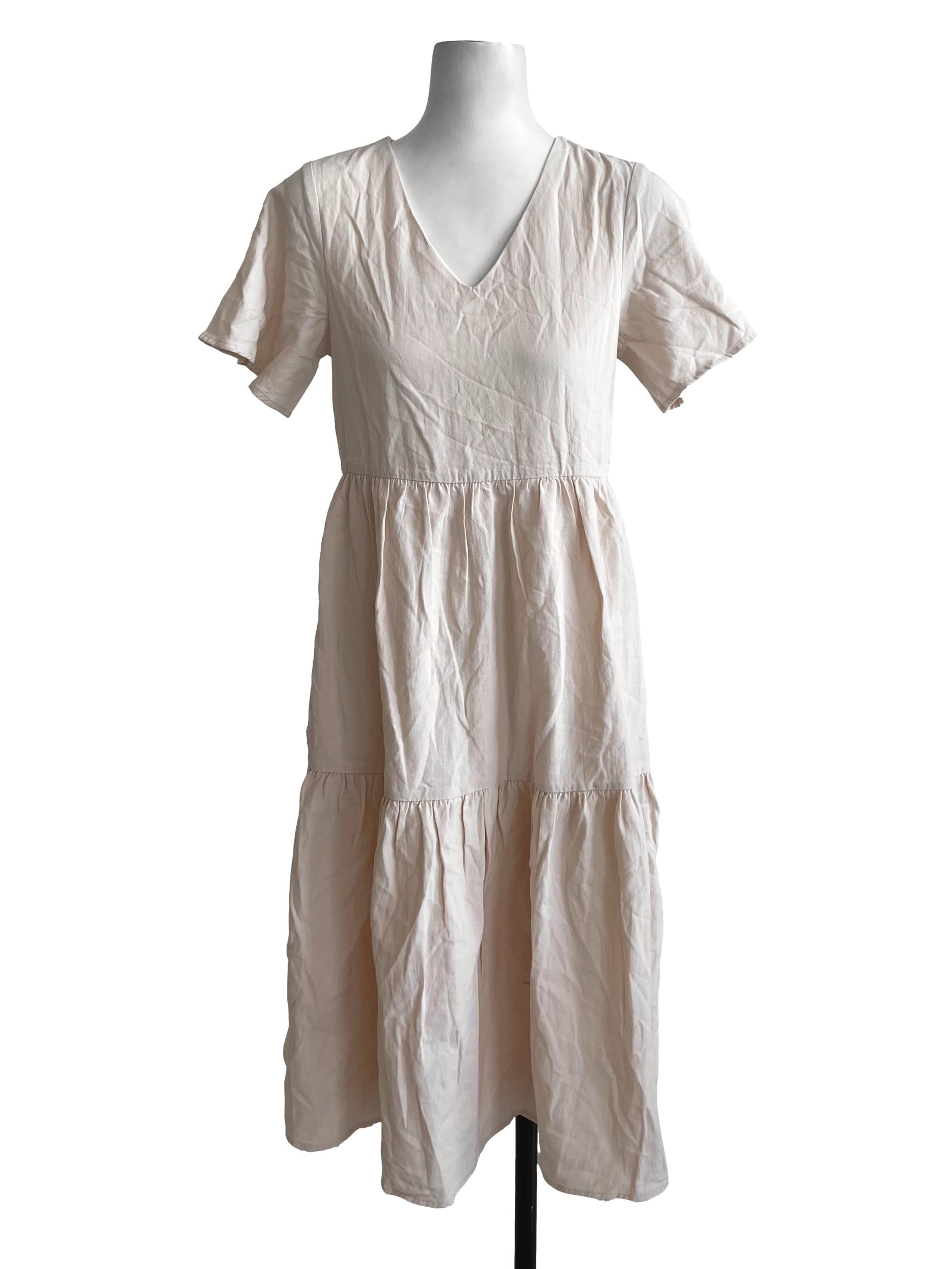 Oat Stone Tiered Midi Dress