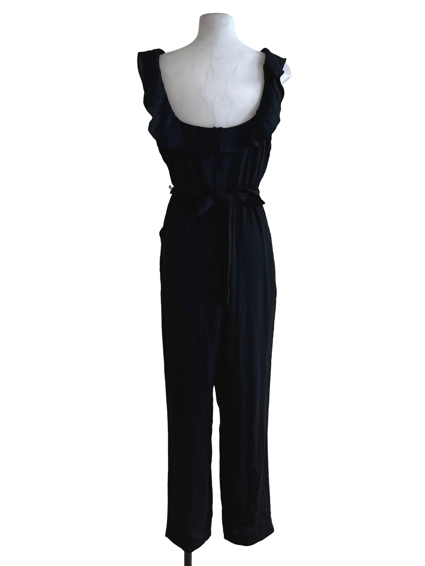 Black Scoop Neckline Jumpsuit