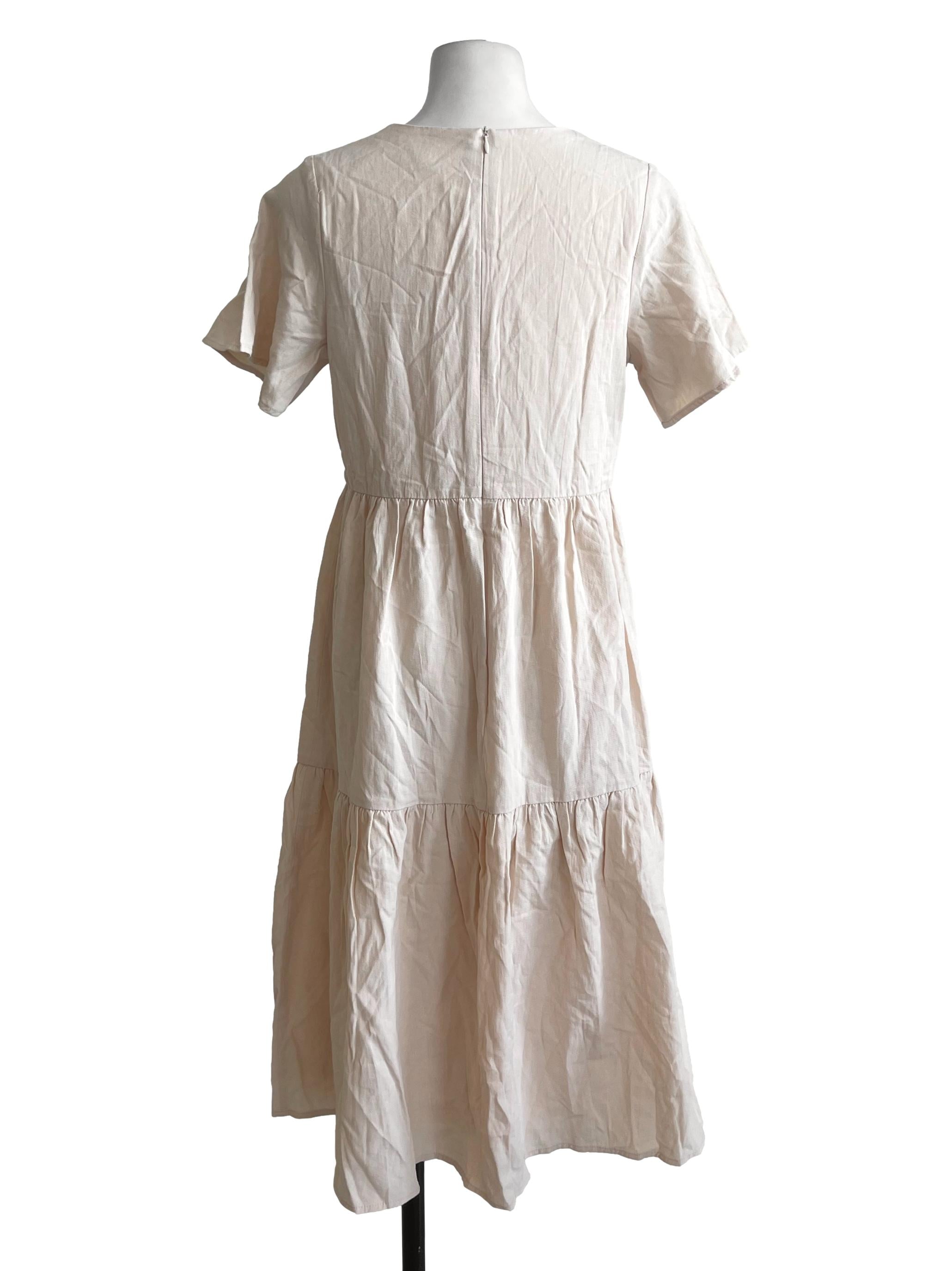 Oat Stone Tiered Midi Dress