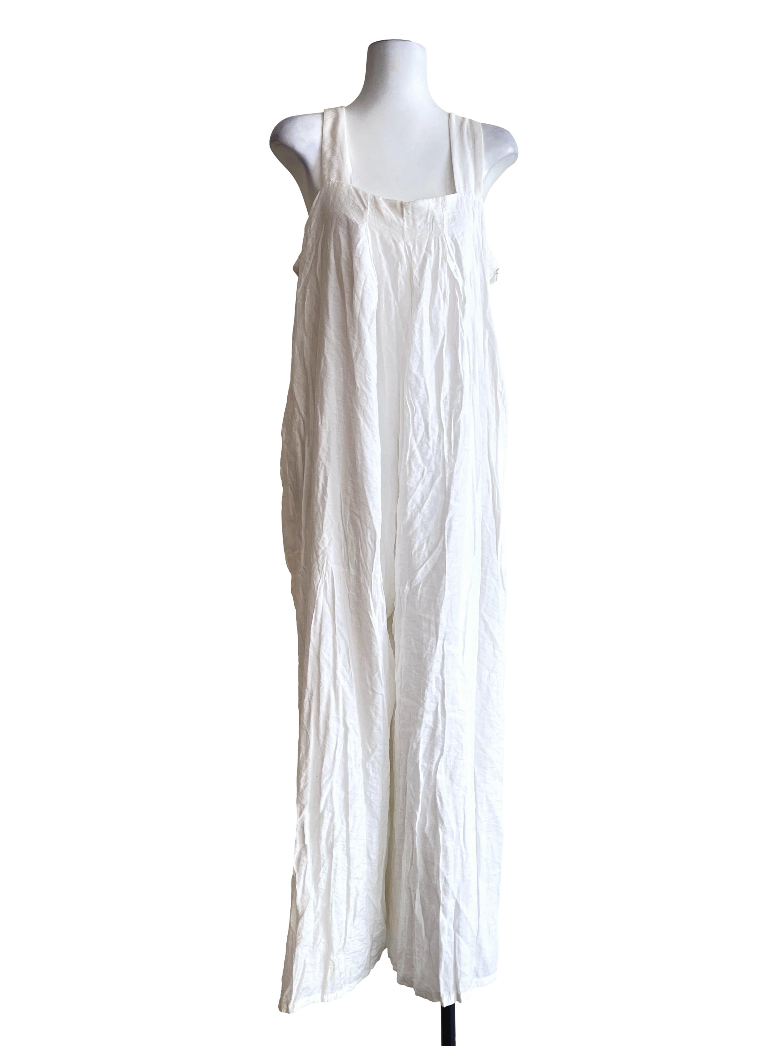 Off White Straight Across Sleeveless Jumpsuit