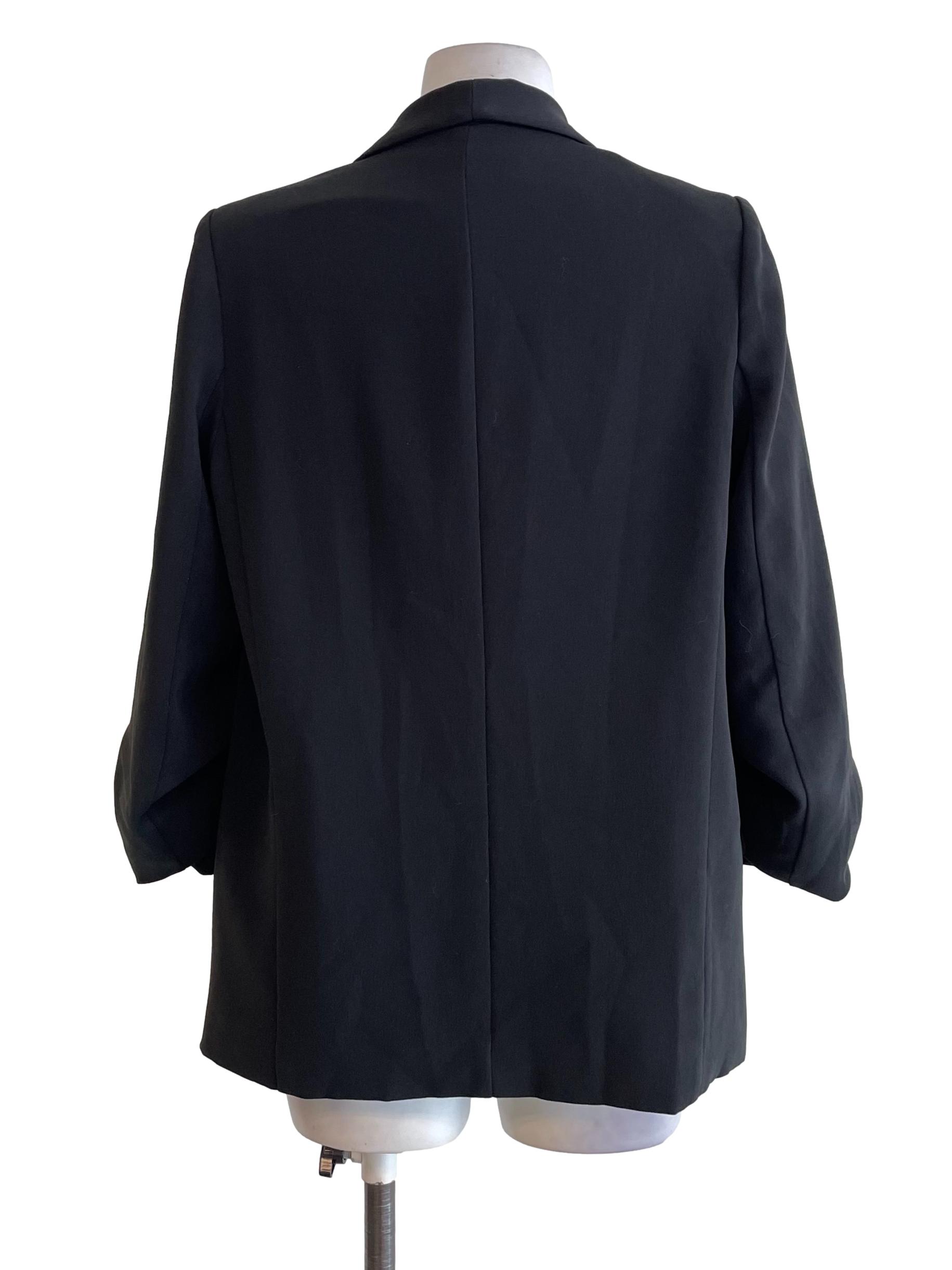 Black Scrunch Sleeves Blazer