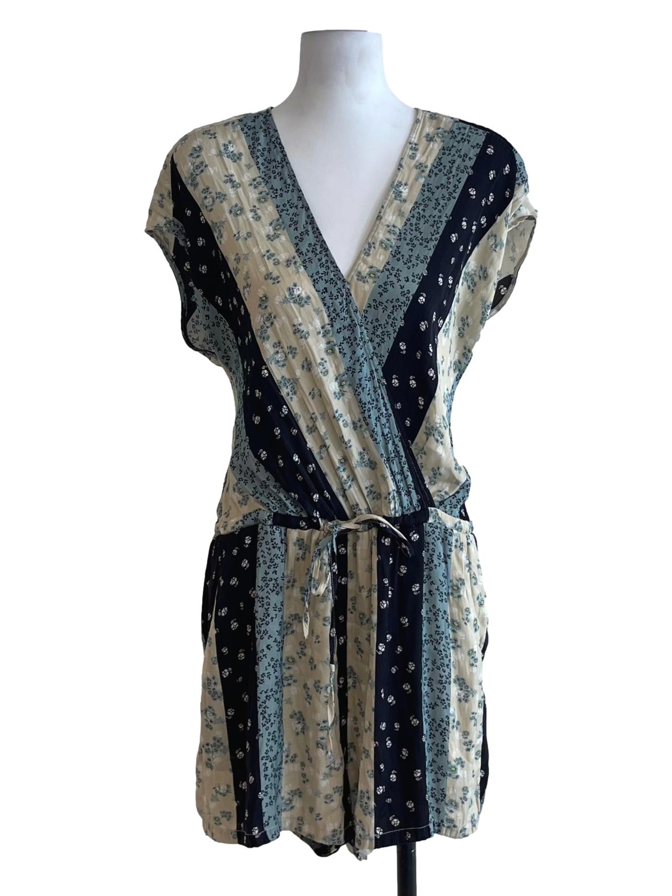 Navy Blue Floral Romper