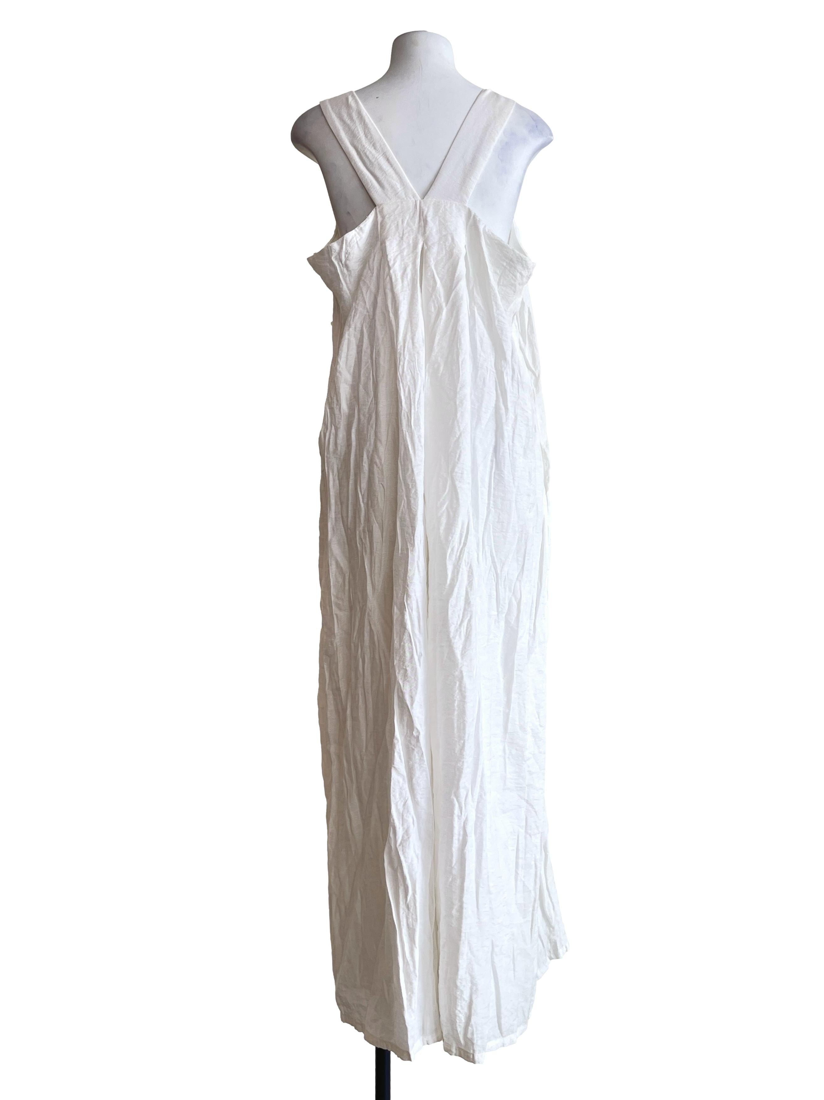 Off White Straight Across Sleeveless Jumpsuit